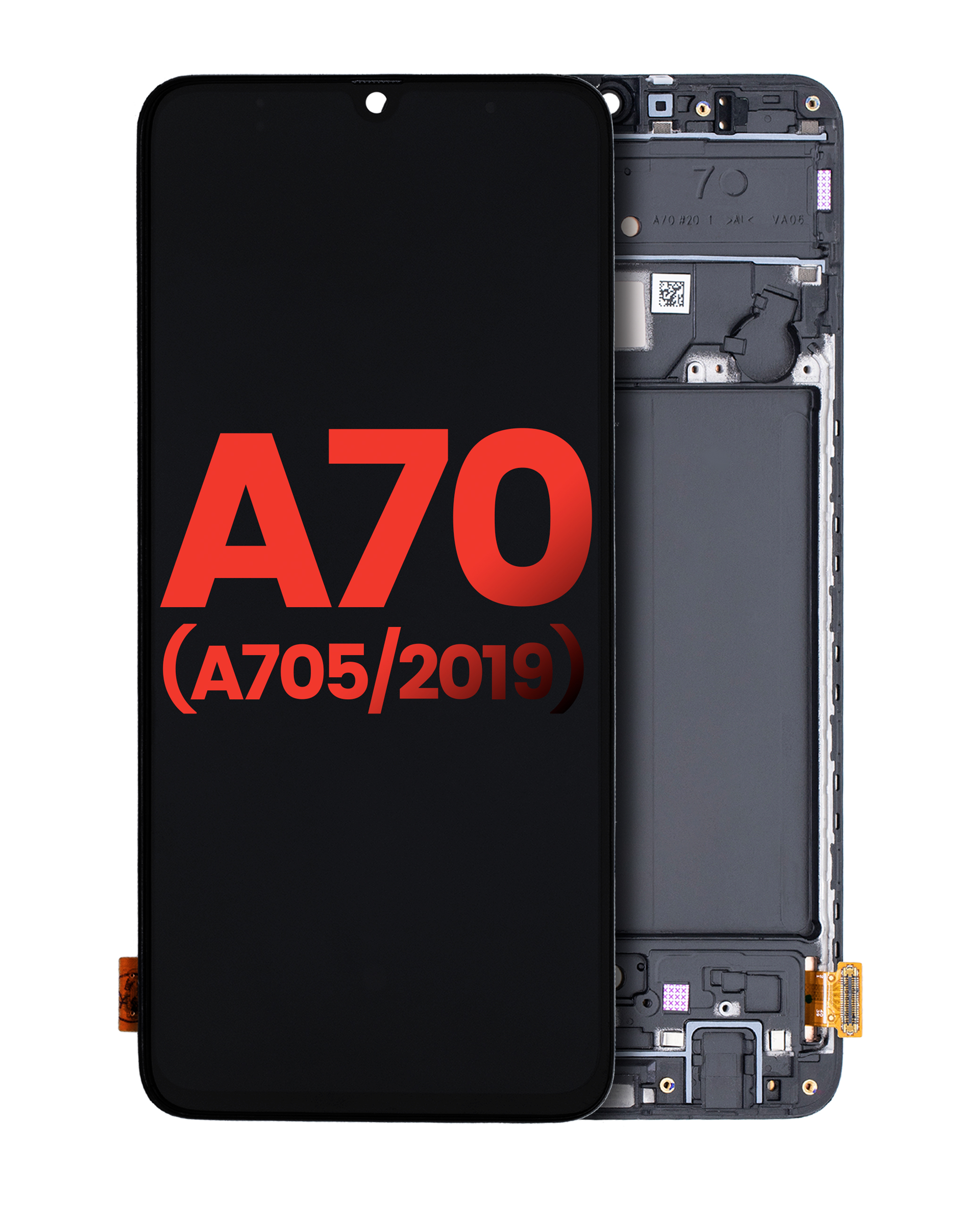 OLED-Display mit Rahmen für Samsung Galaxy A70 (A705) (Aftermarket Plus)