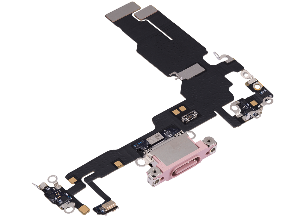 Charging Port Flex Cable for iPhone 15 (Premium) (Pink)