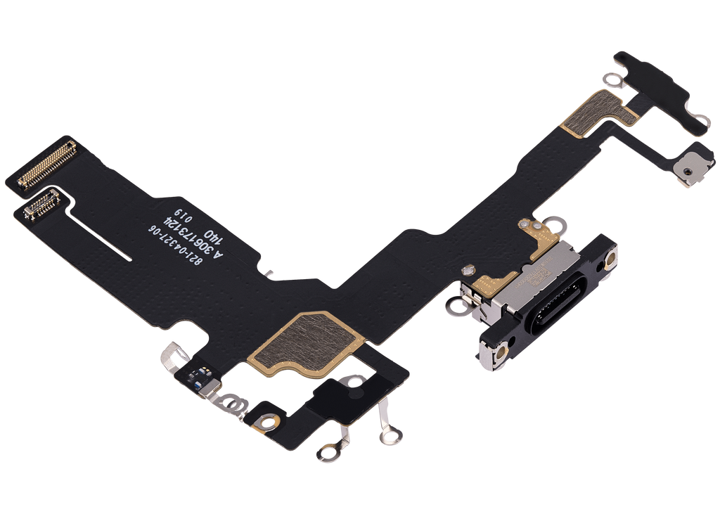 Ladebuchsen-Flexkabel für iPhone 15 (Premium) (Schwarz)