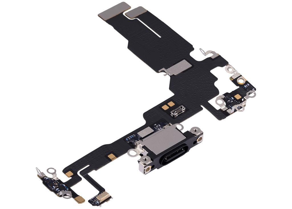 Ladebuchsen-Flexkabel für iPhone 15 (Premium) (Schwarz)