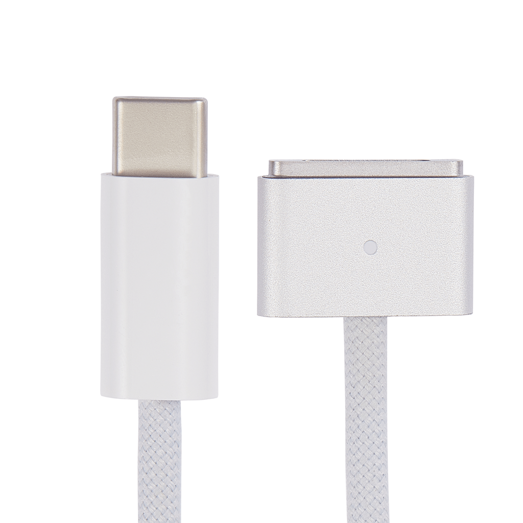 140W USB-C to MagSafe 3 Charging Cable for MacBook Pro (1.8 m / 6 ft) (Used OEM Pull, Grade A) (Bulk Packaging) (Silver)