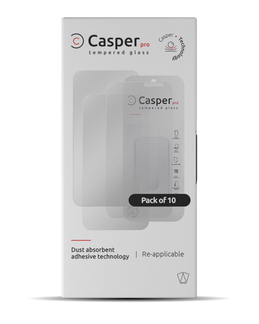 Casper Pro Tempered Glass for iPhone 15 Pro (10-Pack) (Matte)