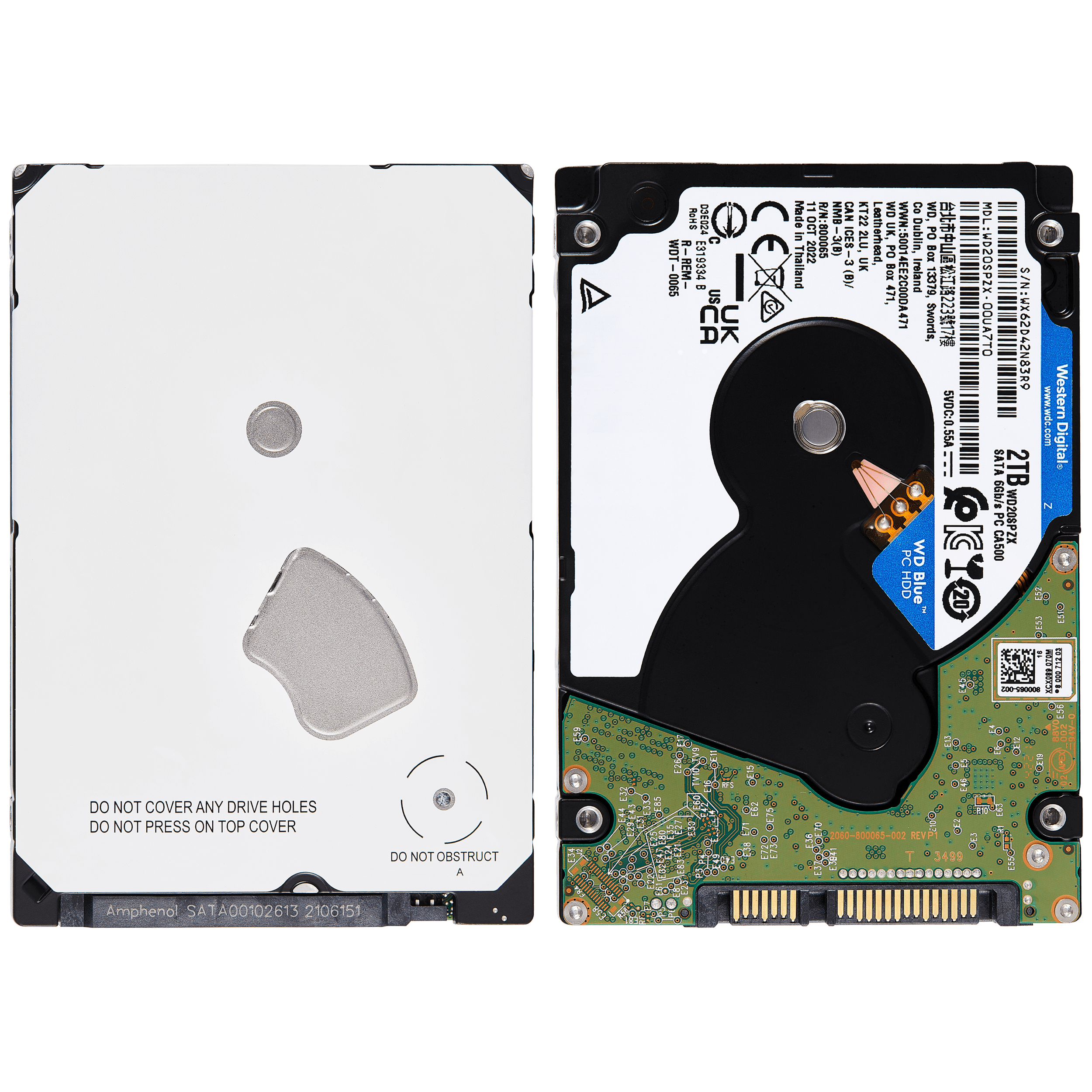 2TB WD Blue 2.5" HDD interne Festplatte - 5400 U/min (7mm) (Refurbished)