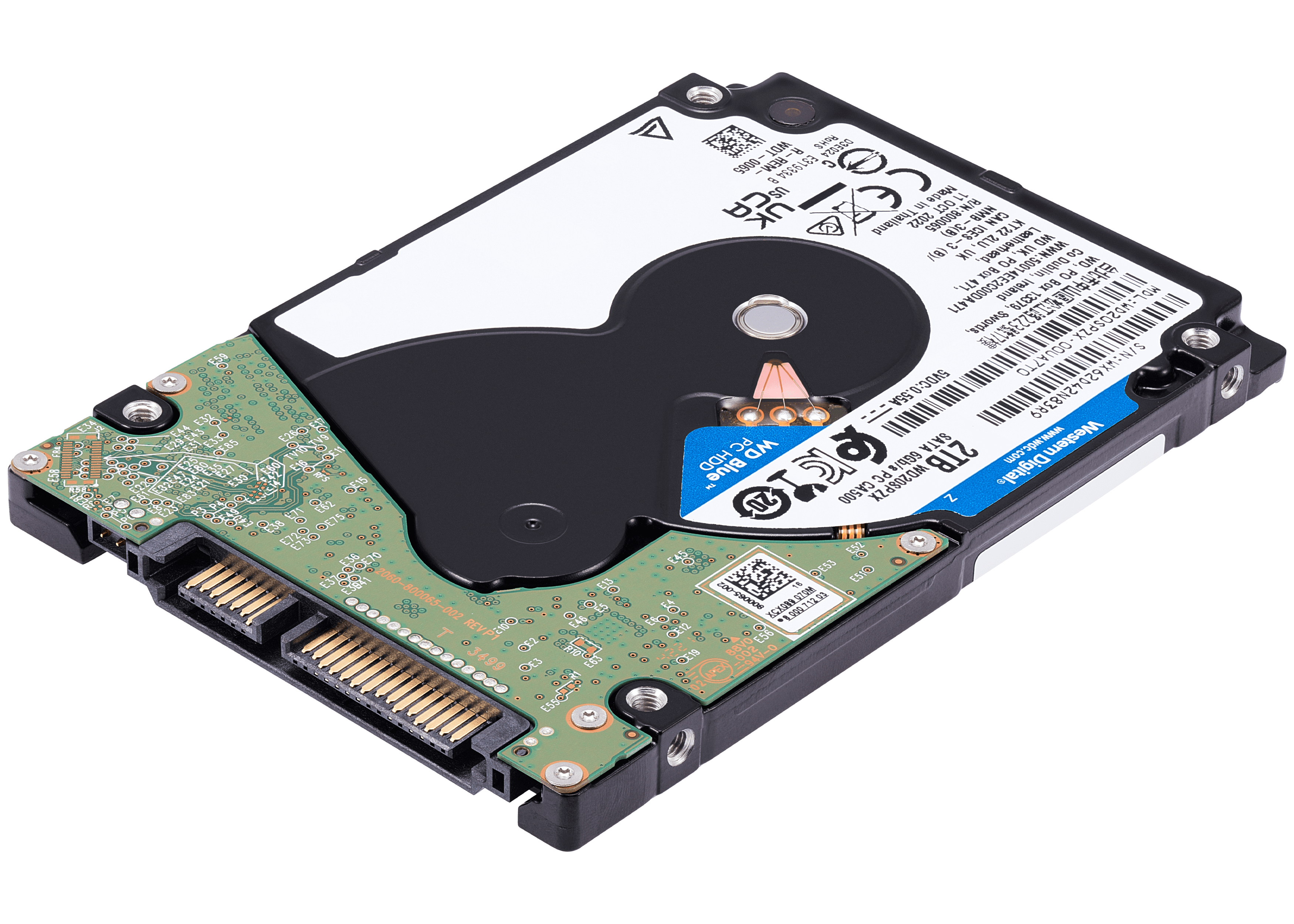 2TB WD Blue 2.5" HDD interne Festplatte - 5400 U/min (7mm) (Refurbished)