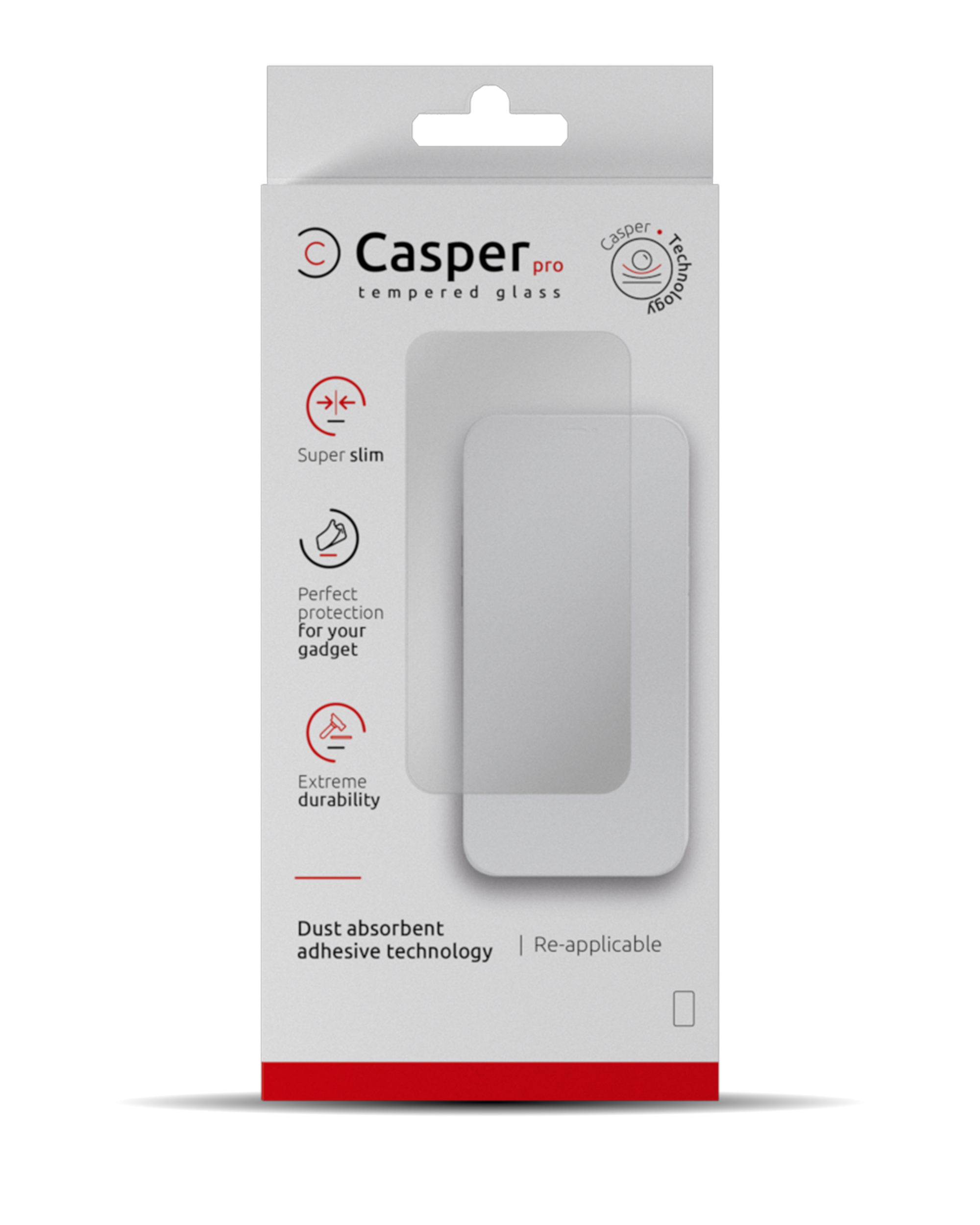 Casper Pro Tempered Glass for iPhone 15 / 16 (Retail Pack) (Matte)