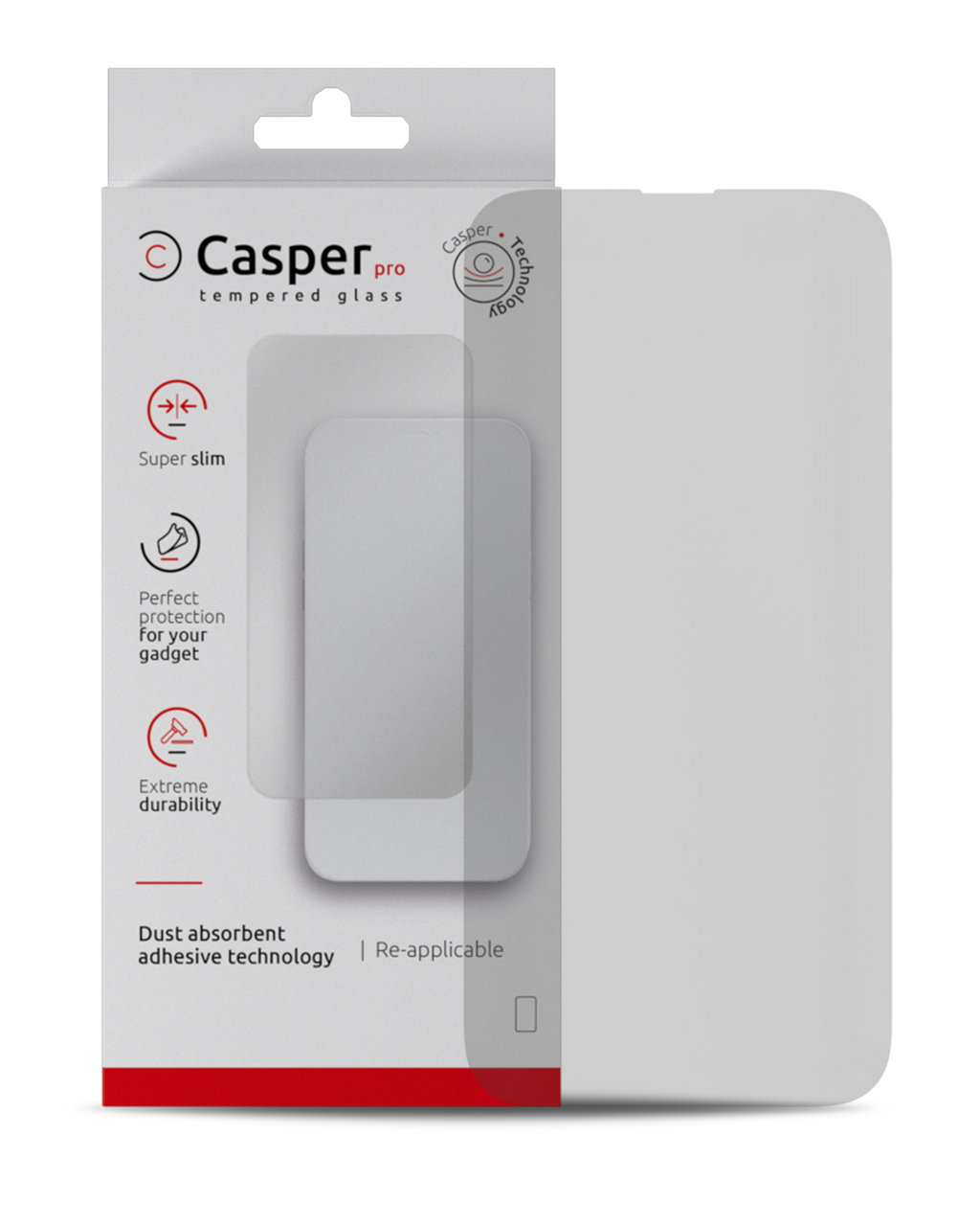 Casper Pro Tempered Glass for iPhone 15 / 16 (Retail Pack) (Matte)