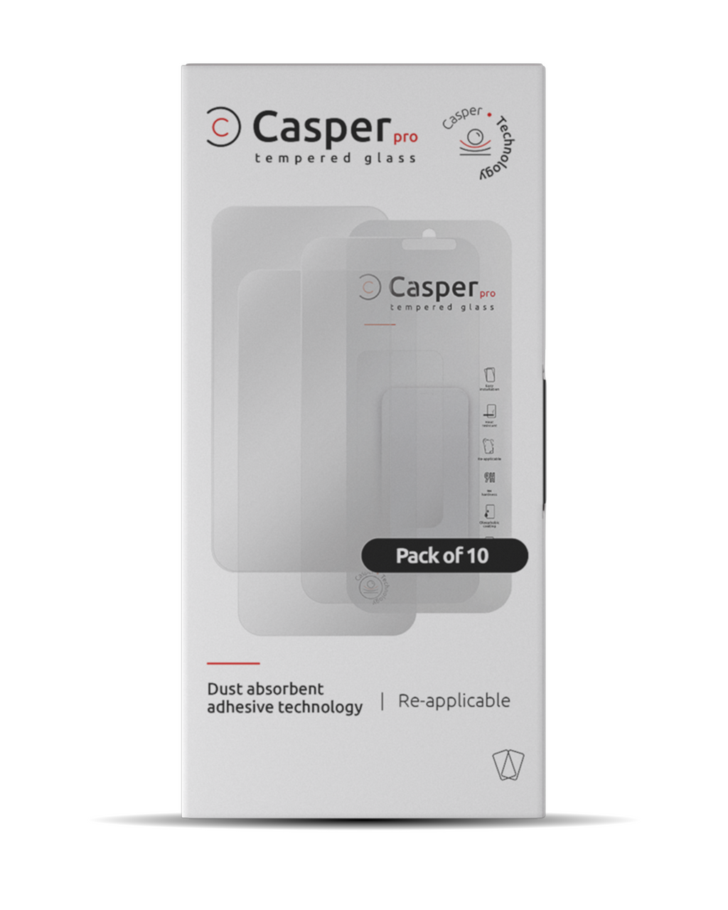 Casper Pro Tempered Glass für iPhone 15 Pro Max (10er-Pack) (Matte)