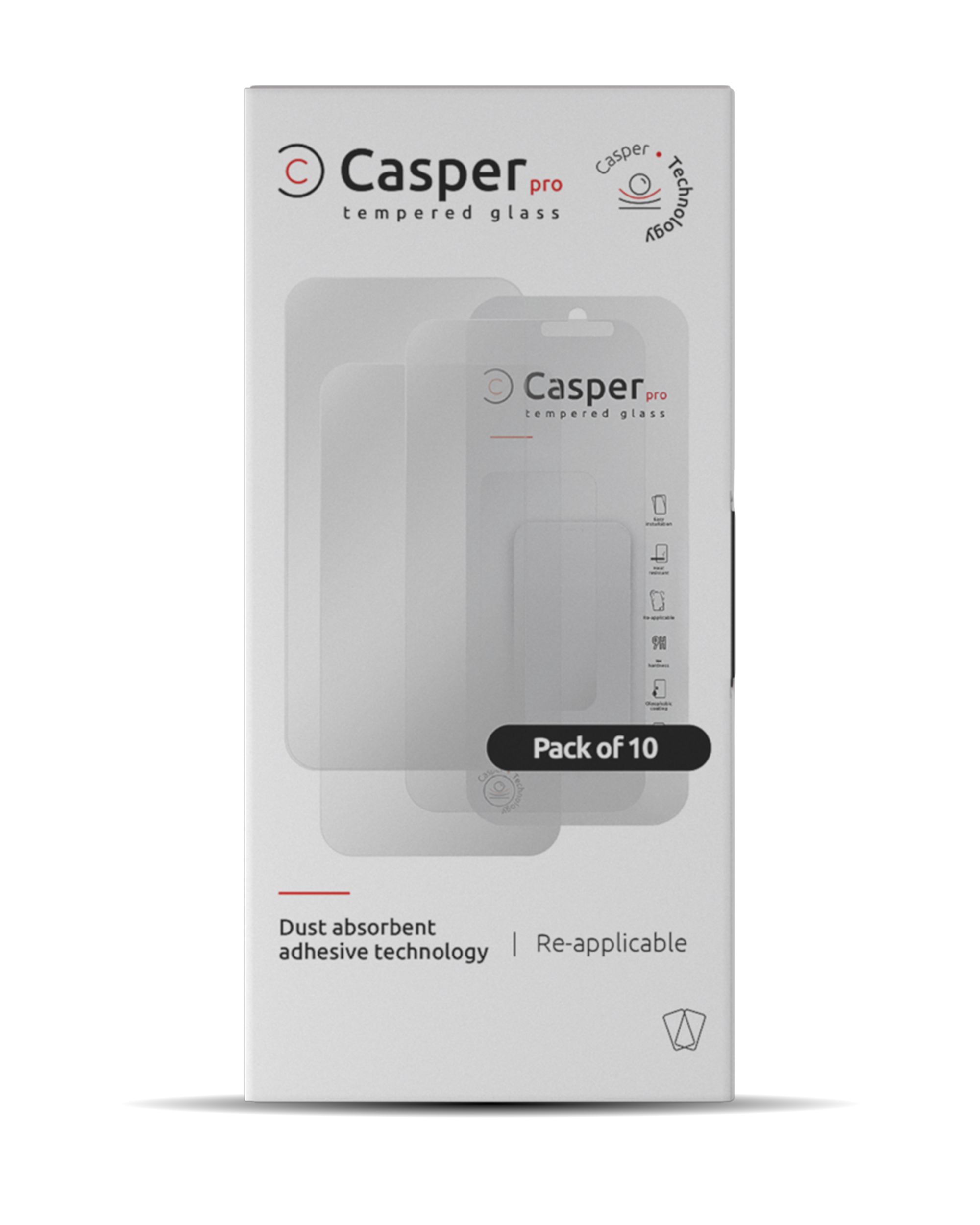 Casper Pro Tempered Glass für iPhone 15 Pro Max (10er-Pack) (Matte)