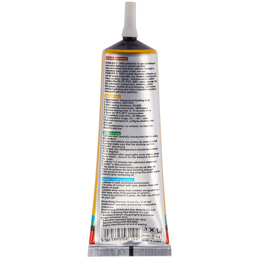 Zhanlida T7000 Multi-Purpose Adhesive (110 ml, Black)