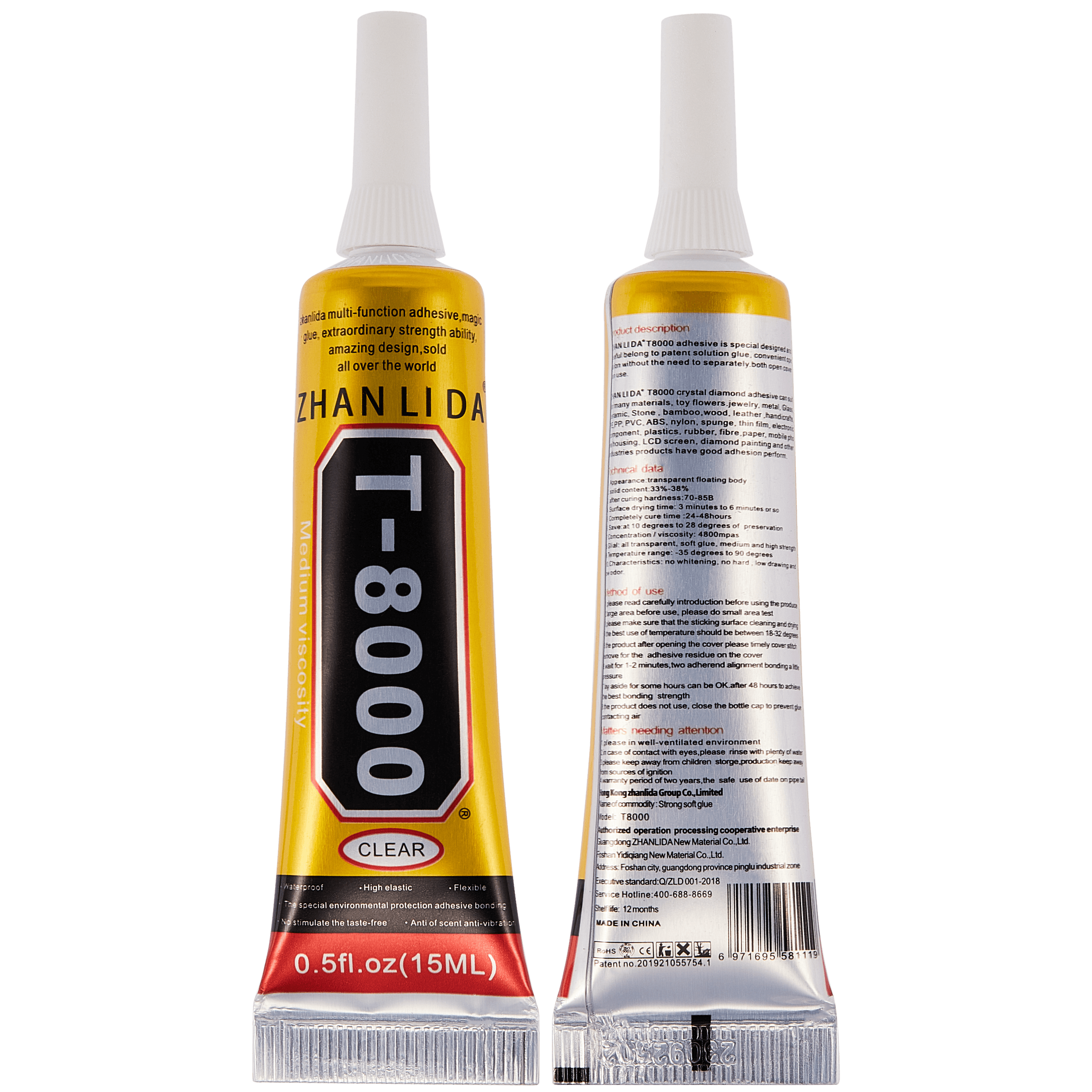 Multi-purpose Adhesive T8000 (15ml, transparent) Zhanlida