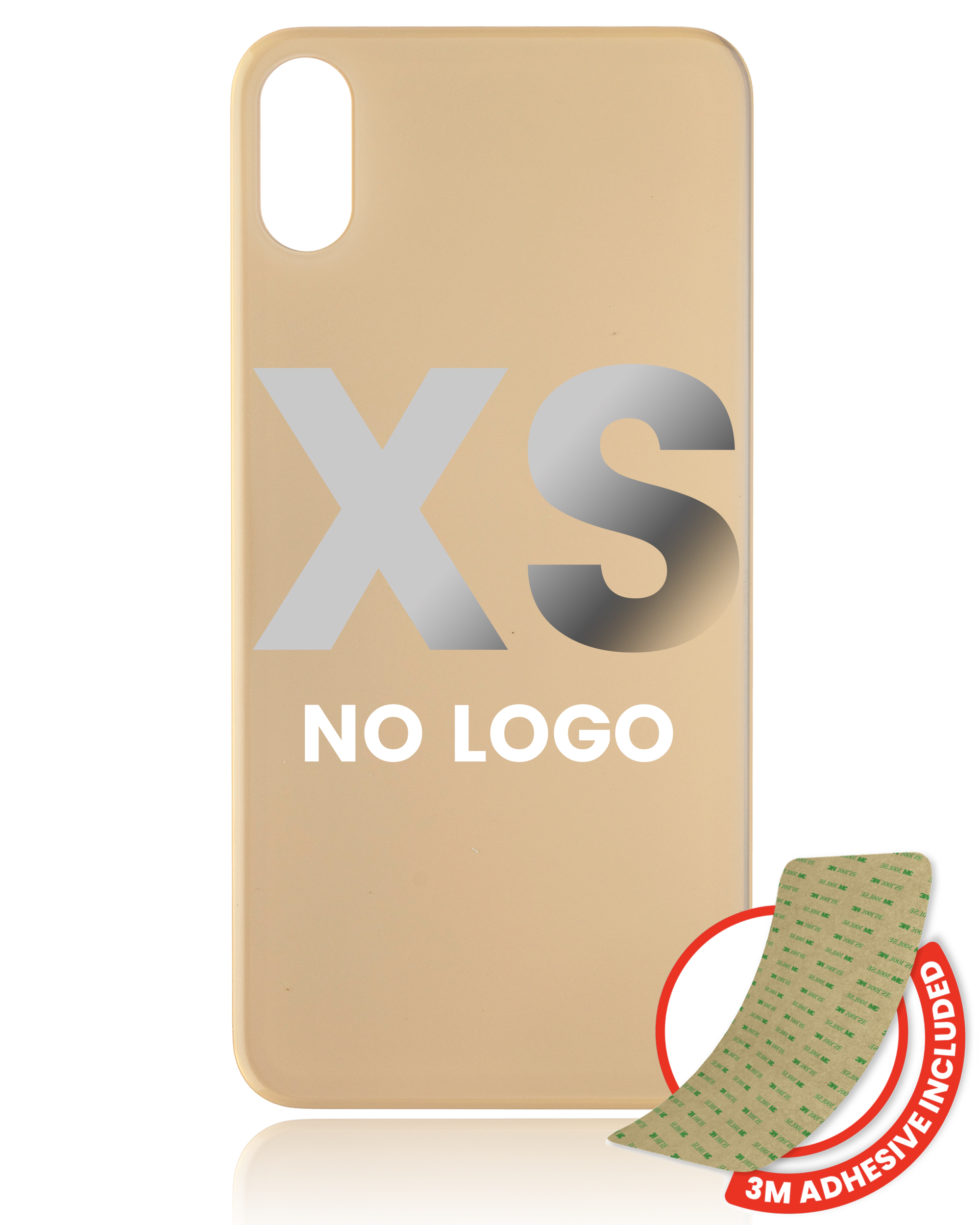 Back Cover with 3M Adhesive for iPhone XS (No Logo / Large Camera Hole) Gold