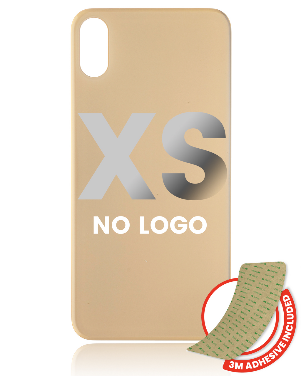 Backcover mit 3M-Kleber für iPhone XS (Ohne Logo / Großes Kameraloch) Gold