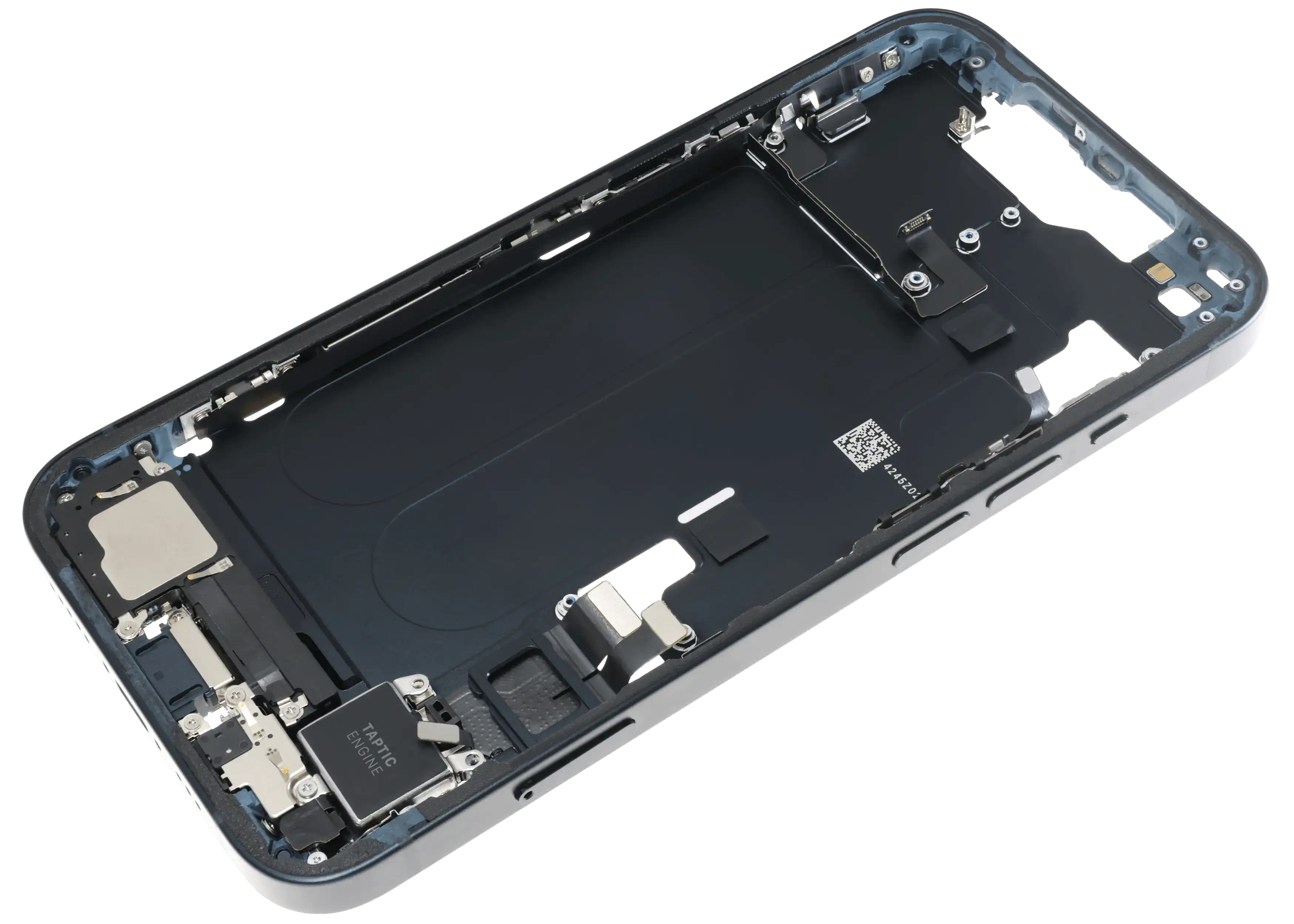 Midframe/Rahmen mit Ladebuchse Flex & Small Parts für iPhone 14 (EU / Global Version) (gebrauchter OEM-Ausbau, Qualität C) (Midnight)