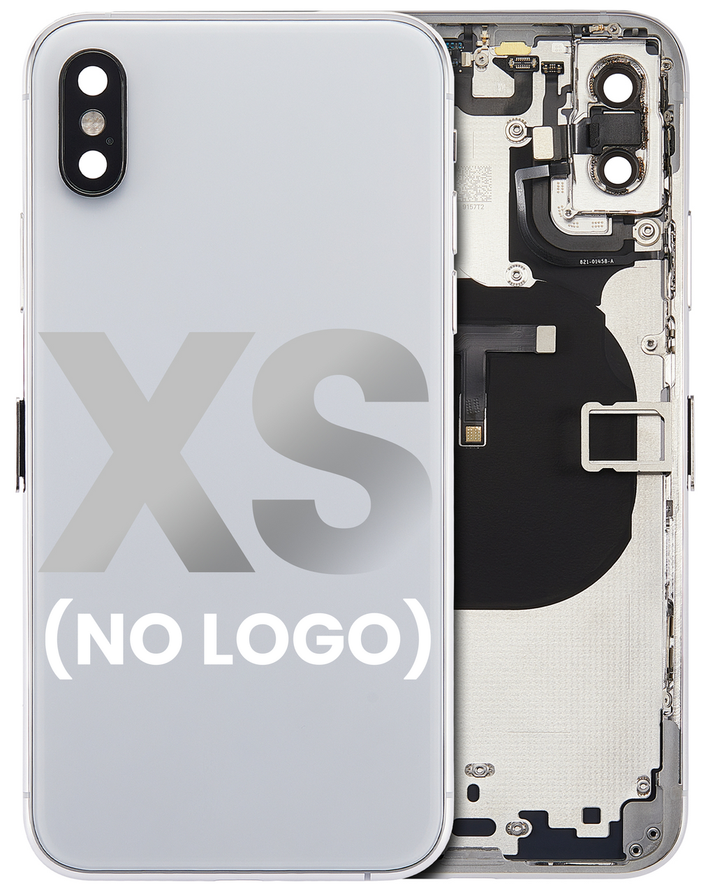Back Cover/Frame with Pre-installed Small Parts for iPhone XS (without Logo) (Aftermarket Plus) (Silver)