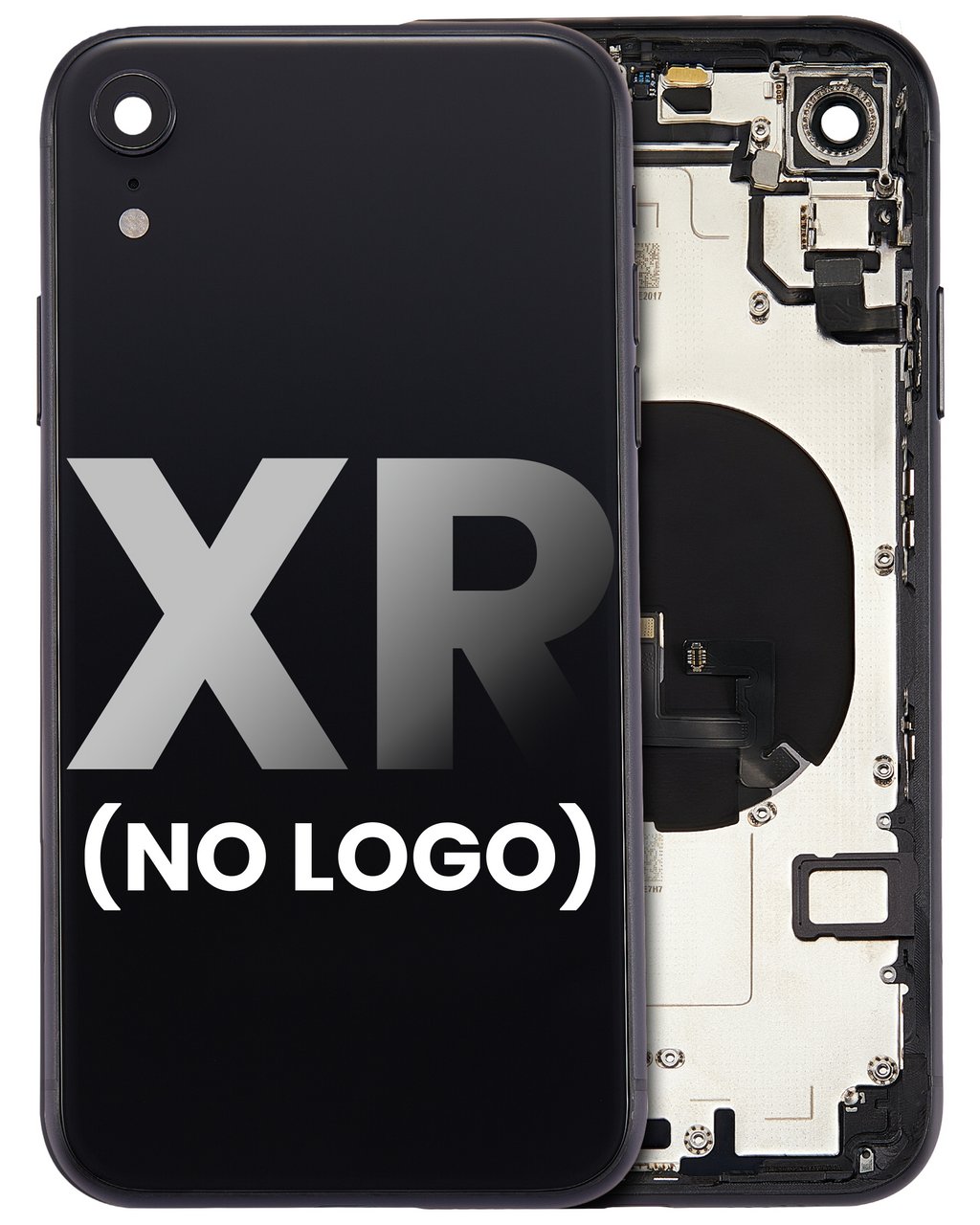 Back Cover/Frame with Pre-installed Small Components for iPhone XR (No Logo) (Aftermarket Plus) (Space Gray)
