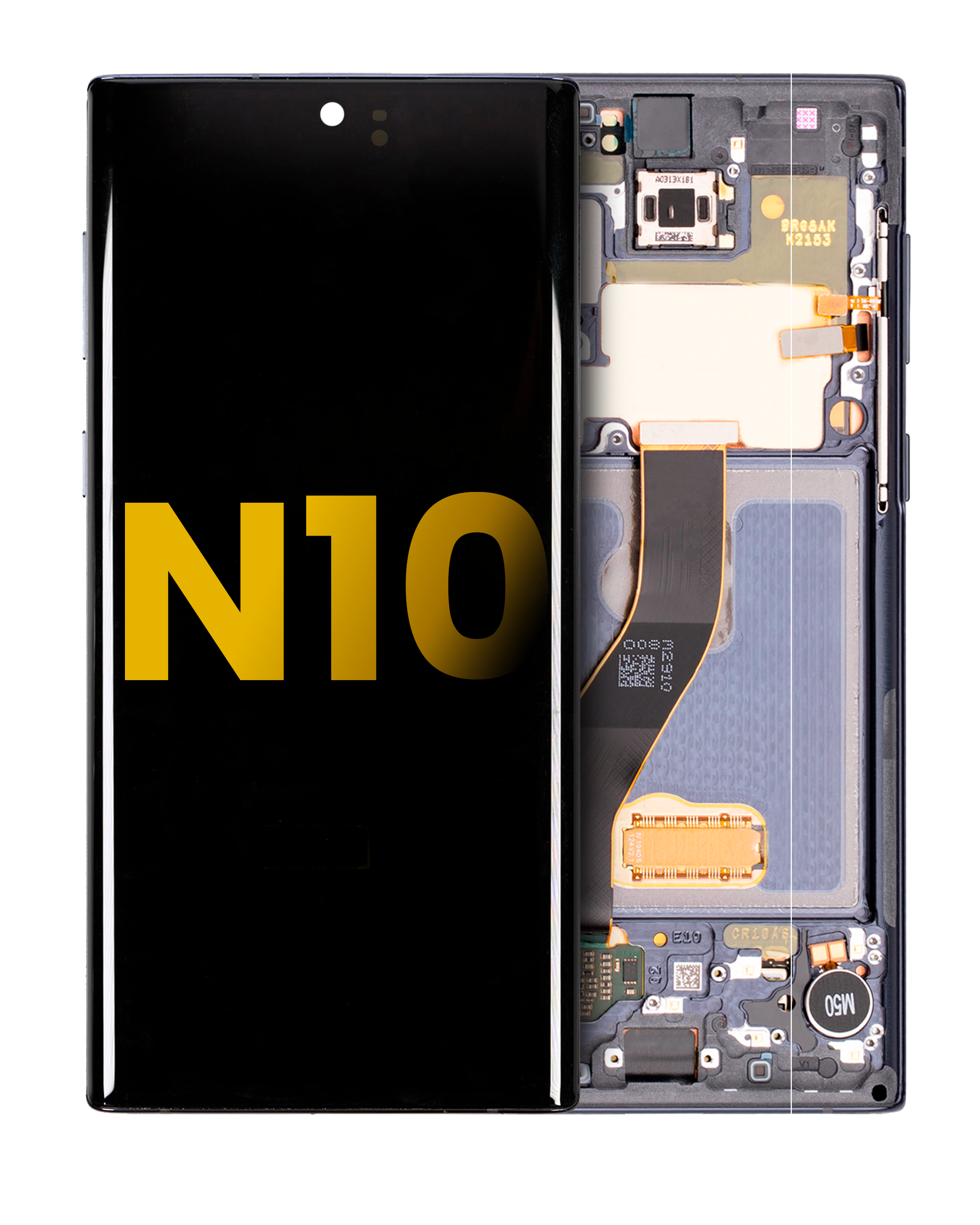 OLED-Display mit Rahmen für Samsung Galaxy Note 10 (Refurbished) (Aura Black)