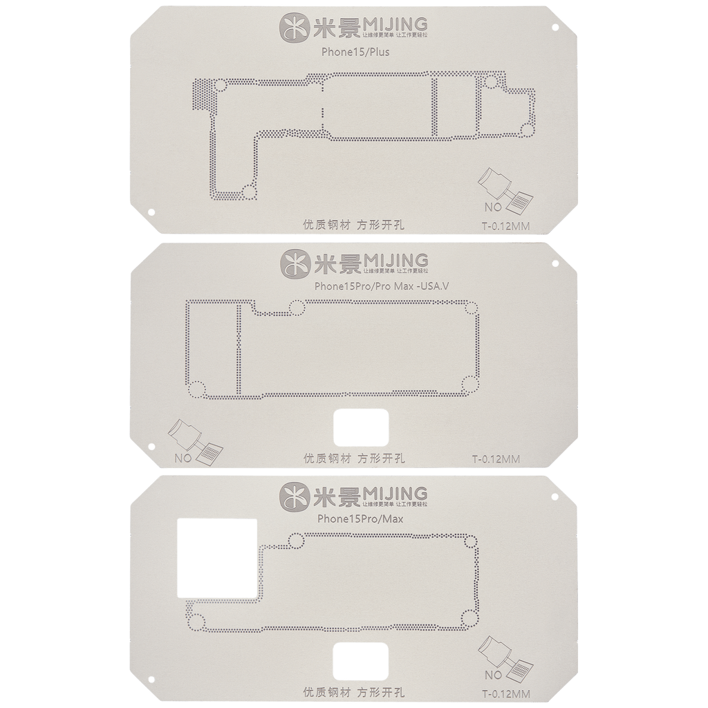 4in1 Reballing-Lötplattform mit Schablone für iPhone 15 Serie Mijing