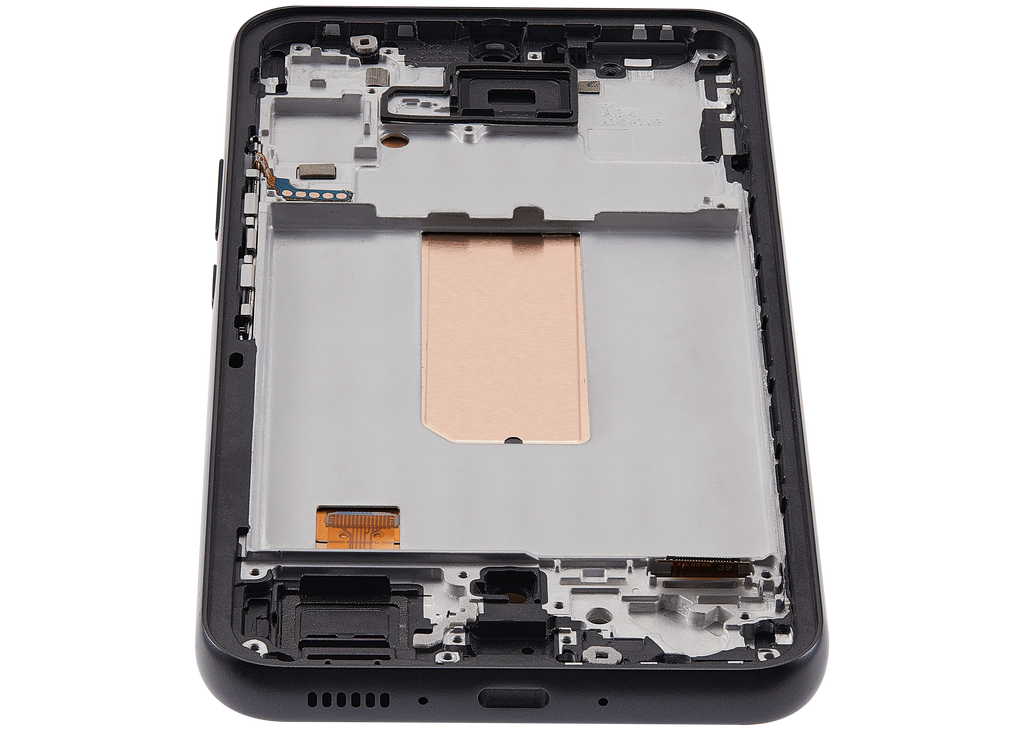 OLED-Display mit Rahmen für Samsung Galaxy A34 5G (A346 / 2023) (6.46") (Aftermarket Plus) (Graphite)