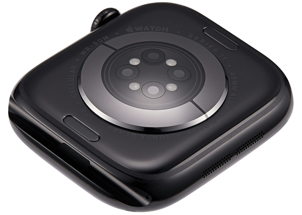 Backcover/Rahmen für Watch Series 11 (46MM) (gebrauchter OEM-Ausbau, Qualität A) (Cellular Version) (Aluminum / Jet Black)