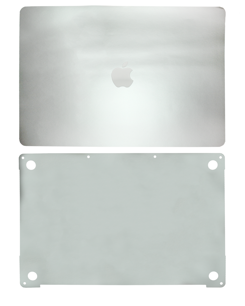 2 in 1 (Top and Bottom) Skin für MacBook Pro 15" A1990 (2018-2019) / A1707 (2016-2017) (Silber)
