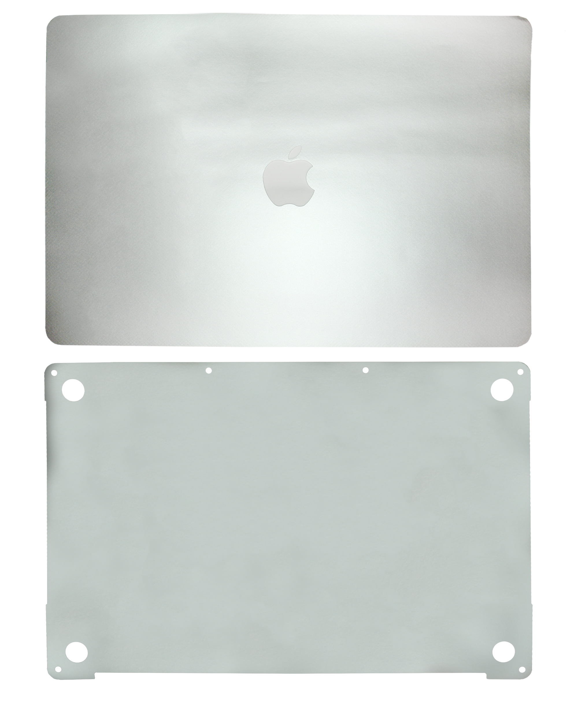 2 in 1 (Top and Bottom) Skin für MacBook Pro 15" A1990 (2018-2019) / A1707 (2016-2017) (Silber)