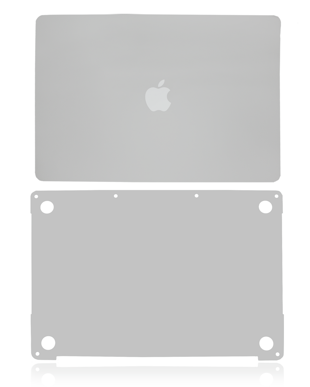2 in 1 (Top and Bottom) Skin für MacBook Pro 13" A2251 (2020) (Silber)