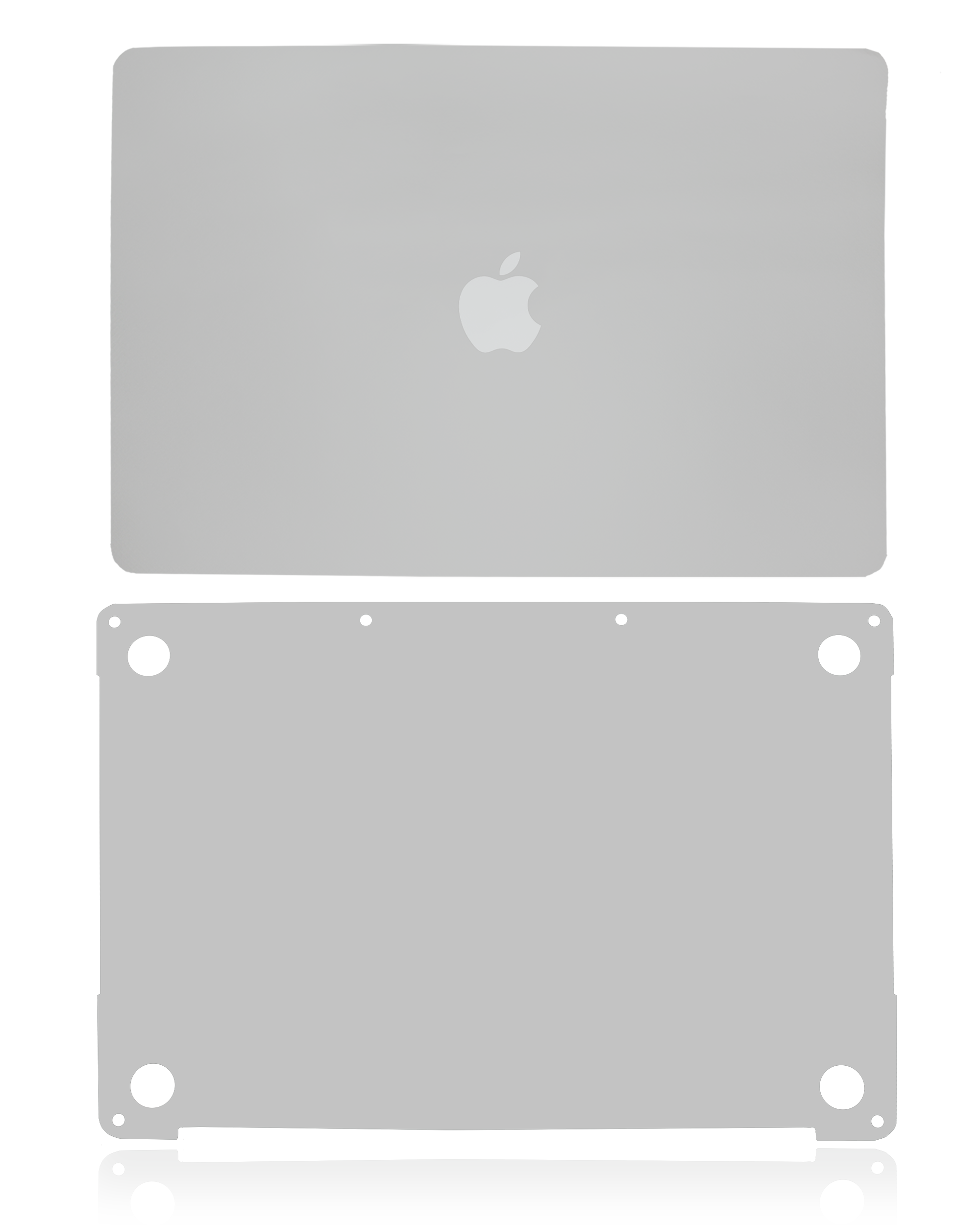 2 in 1 (Top and Bottom) Skin für MacBook Pro 13" A2251 (2020) (Silber)