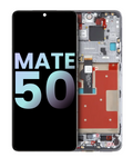 OLED-Display mit Rahmen für Huawei Mate 50 (Original OEM) (Silber)