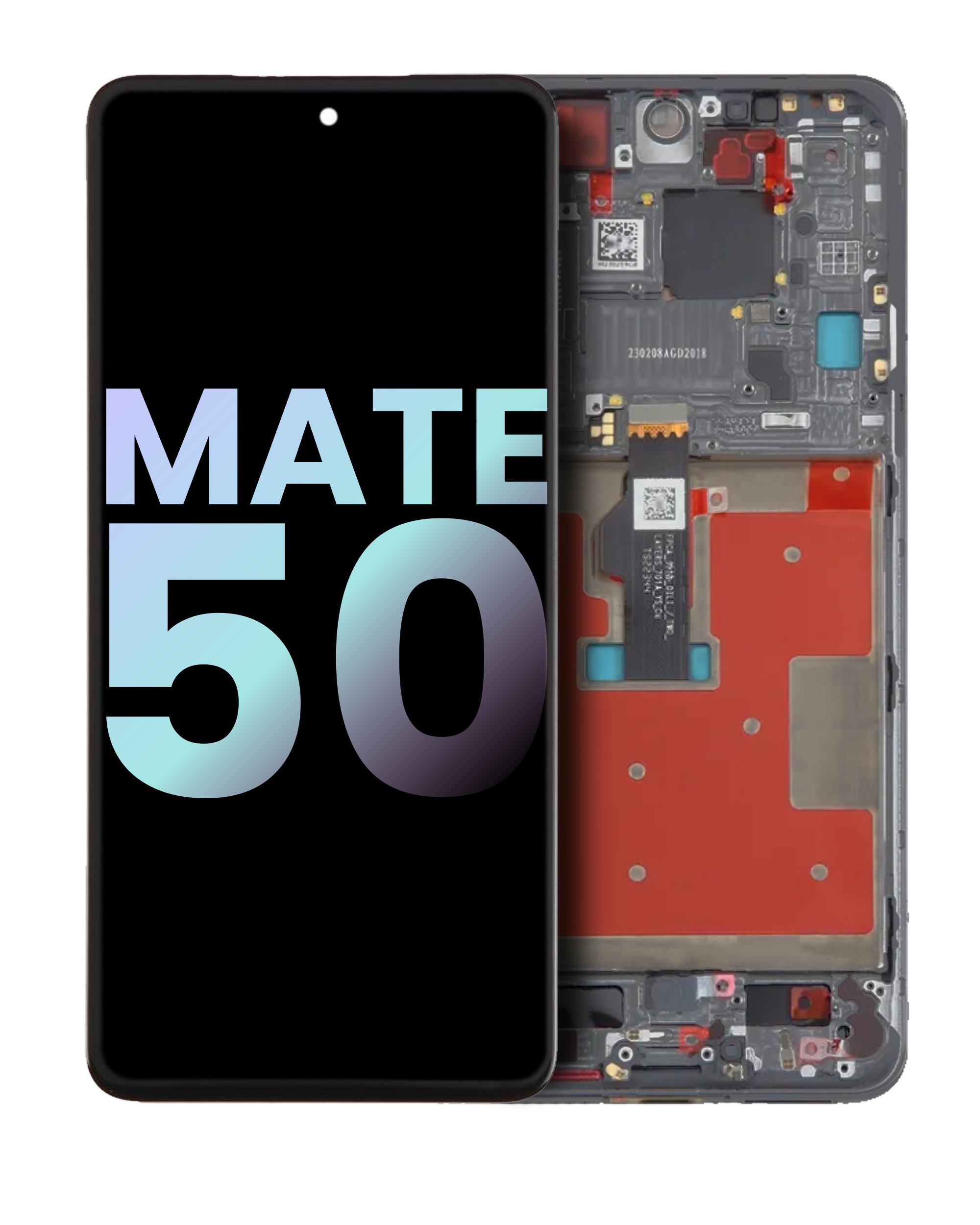 OLED-Display mit Rahmen für Huawei Mate 50 (Original OEM) (Schwarz)