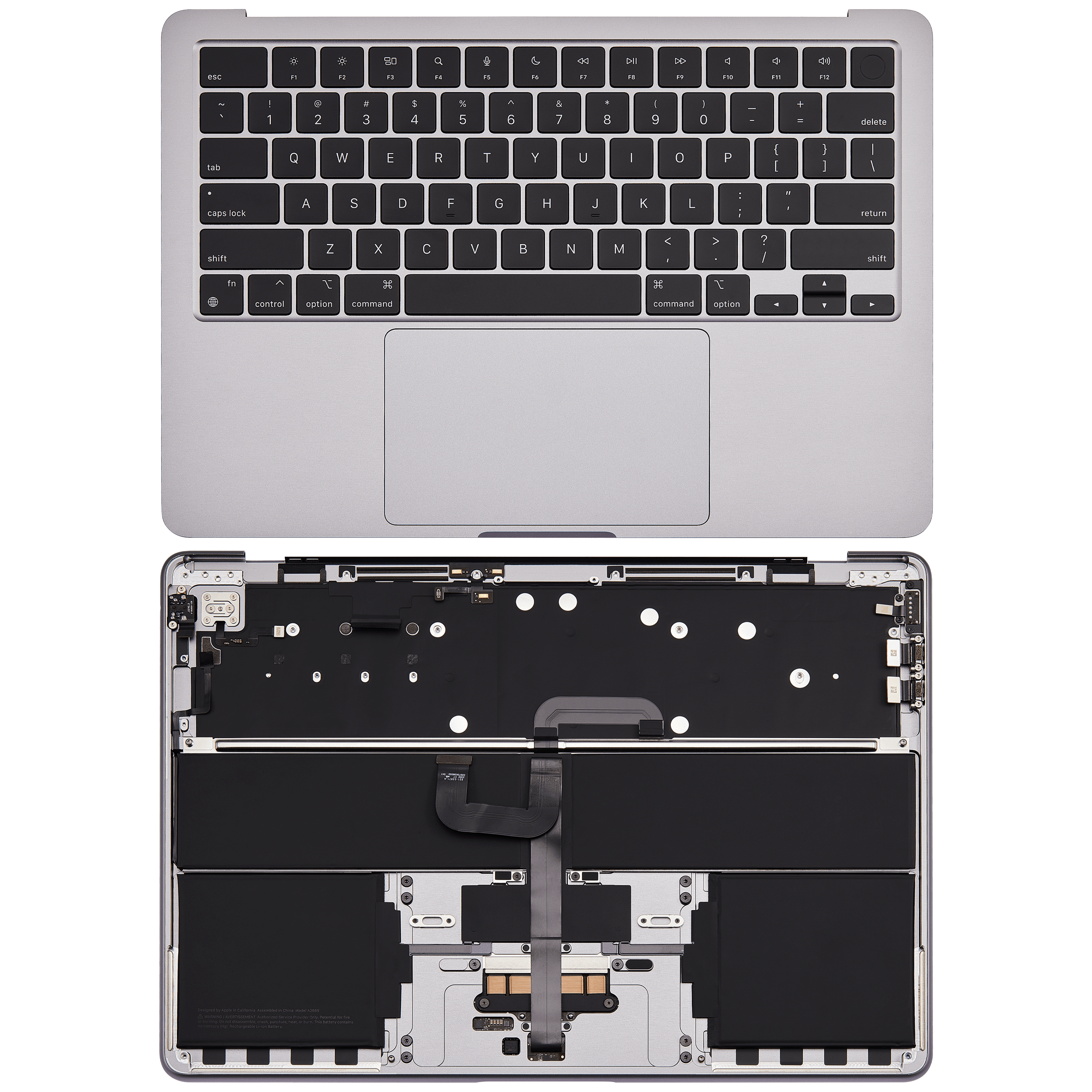 Apple MacBook Air 13" A2681 Top Case Akku Tastatur Space Grau US