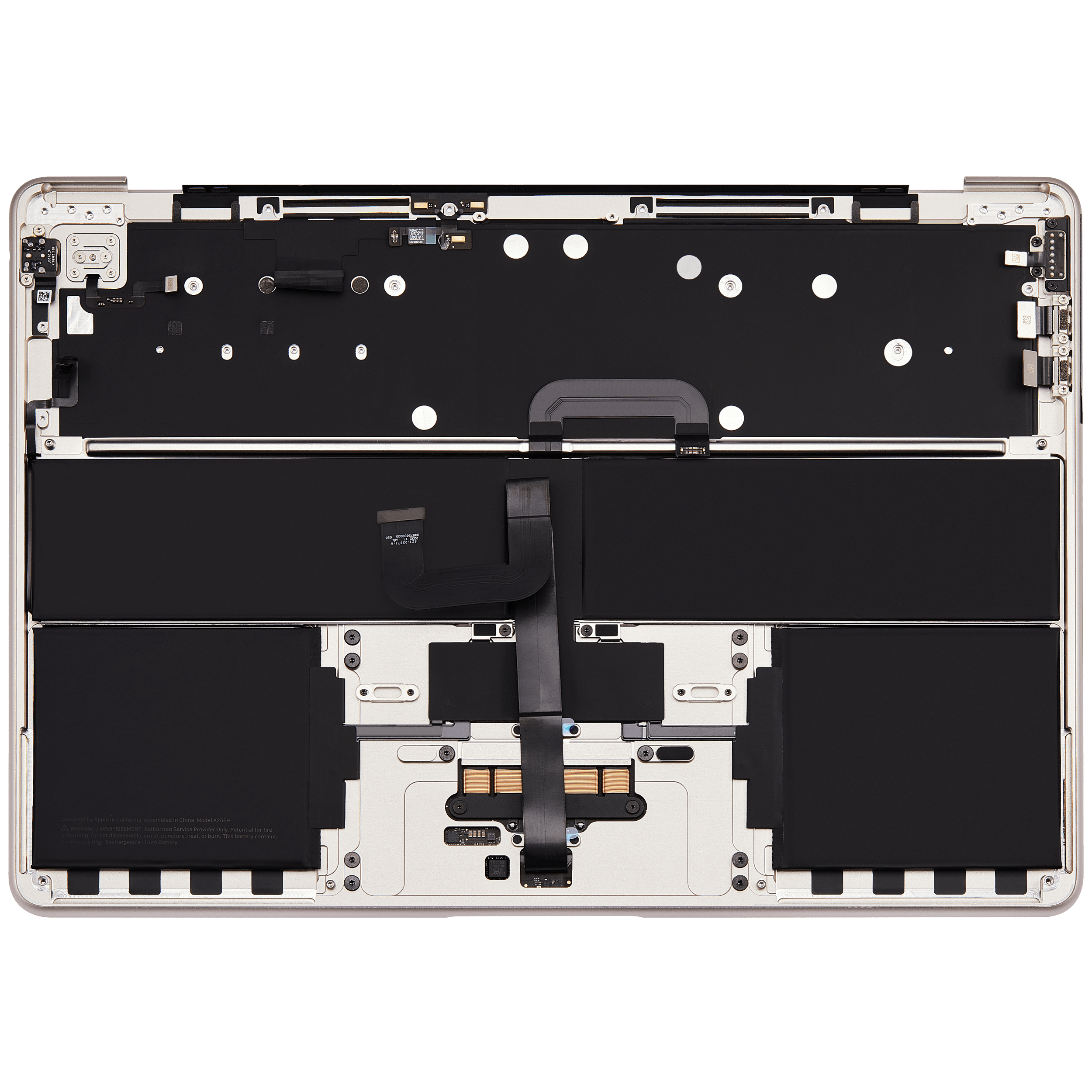 Top Case mit US Tastatur & Akku für MacBook Air 13" A2681 Starlight