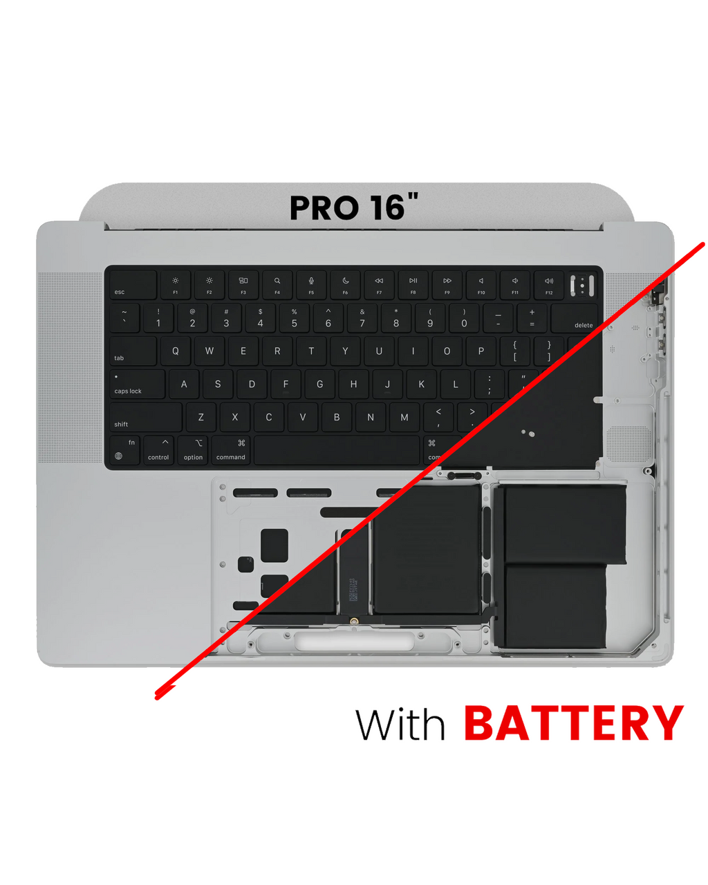 Top Case with Battery and Keyboard for MacBook Pro 16" A2485 (2021) / A2780 (2023) – Used Original (Grade A) – US Keyboard – Space Gray