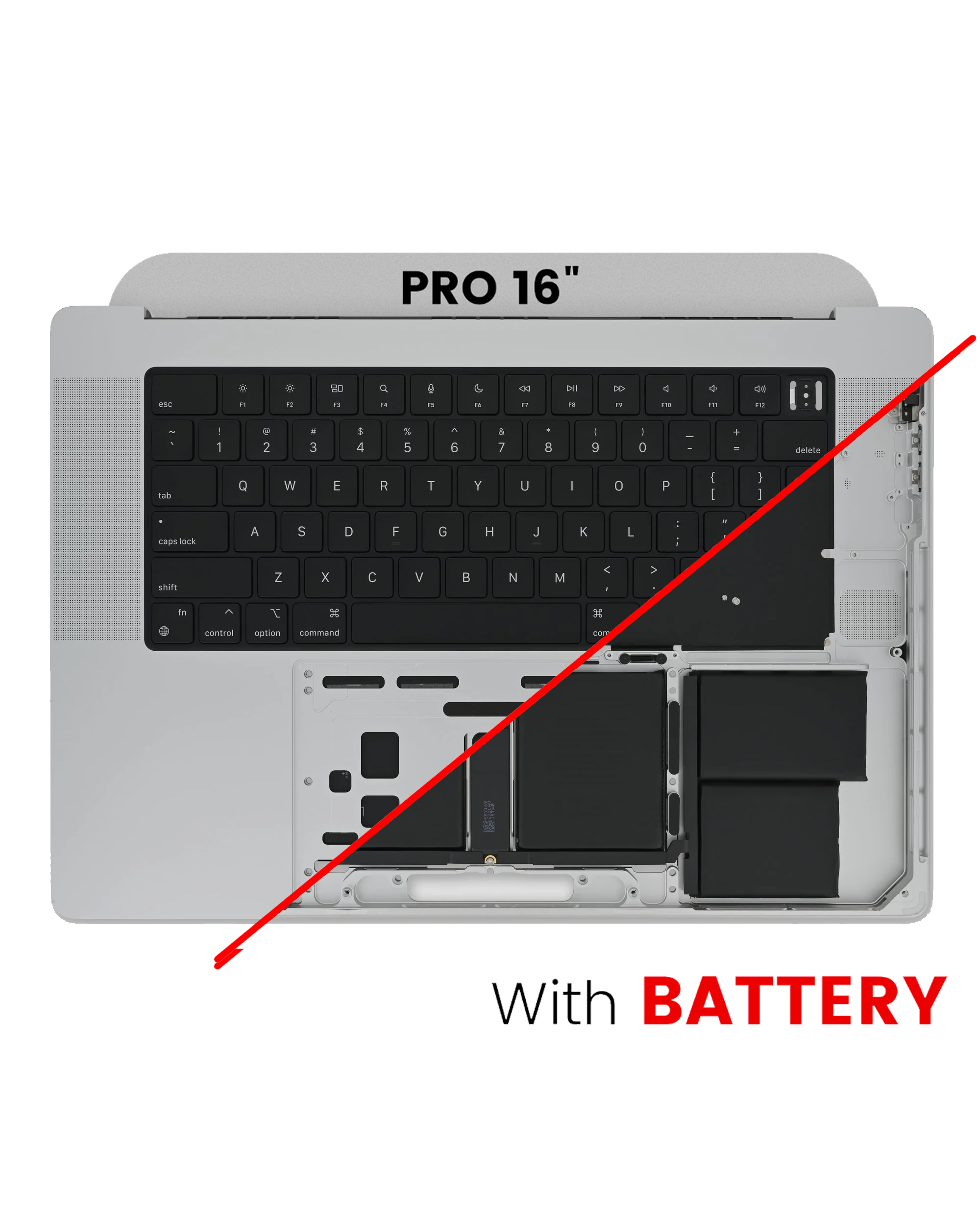 Top Case with Battery and Keyboard for MacBook Pro 16" A2485 (2021) / A2780 (2023) – Used Original (Grade A) – US Keyboard – Space Gray