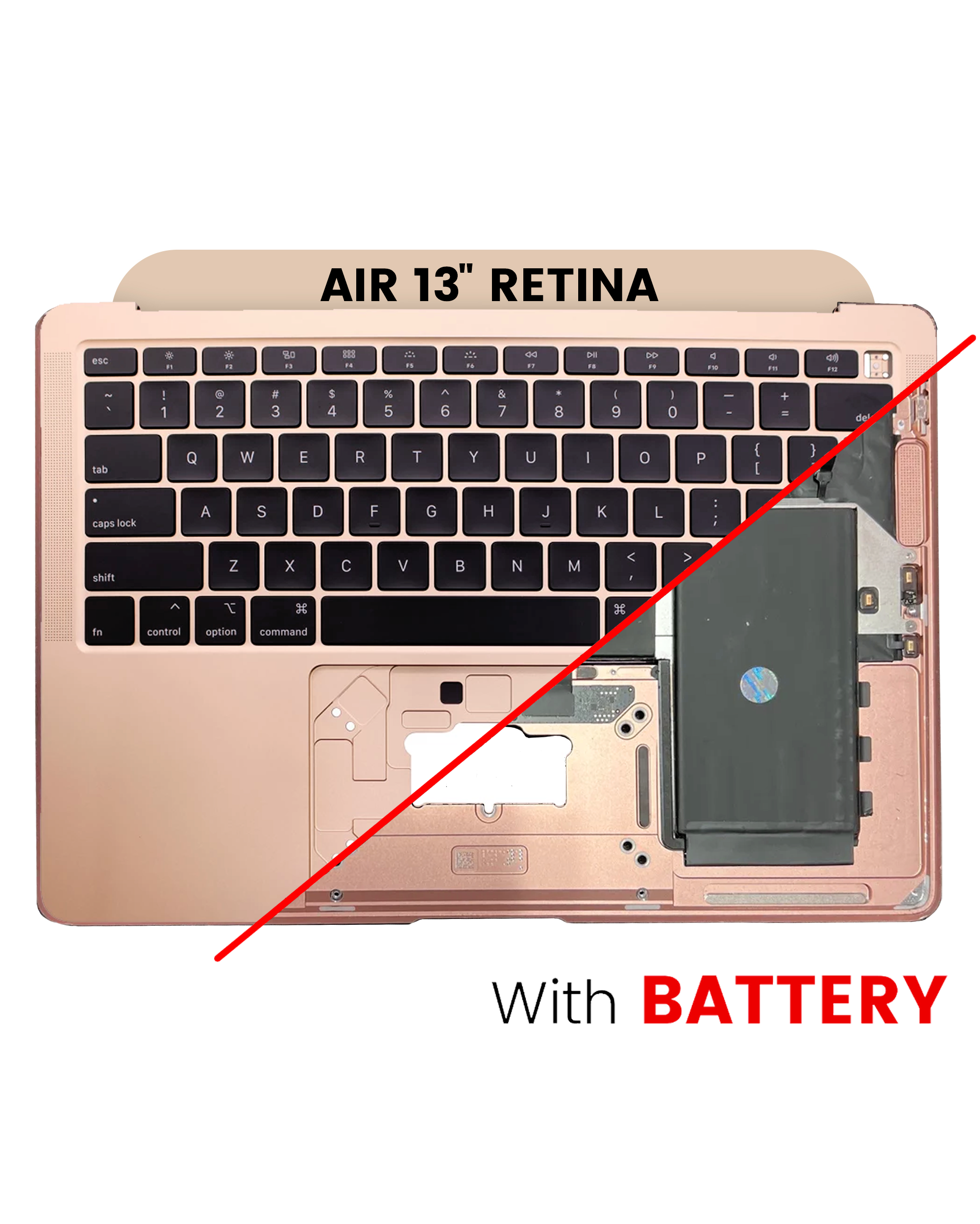 Topcase mit Akku & Tastatur für MacBook Air 13" A2179 US Rose Gold OEM A