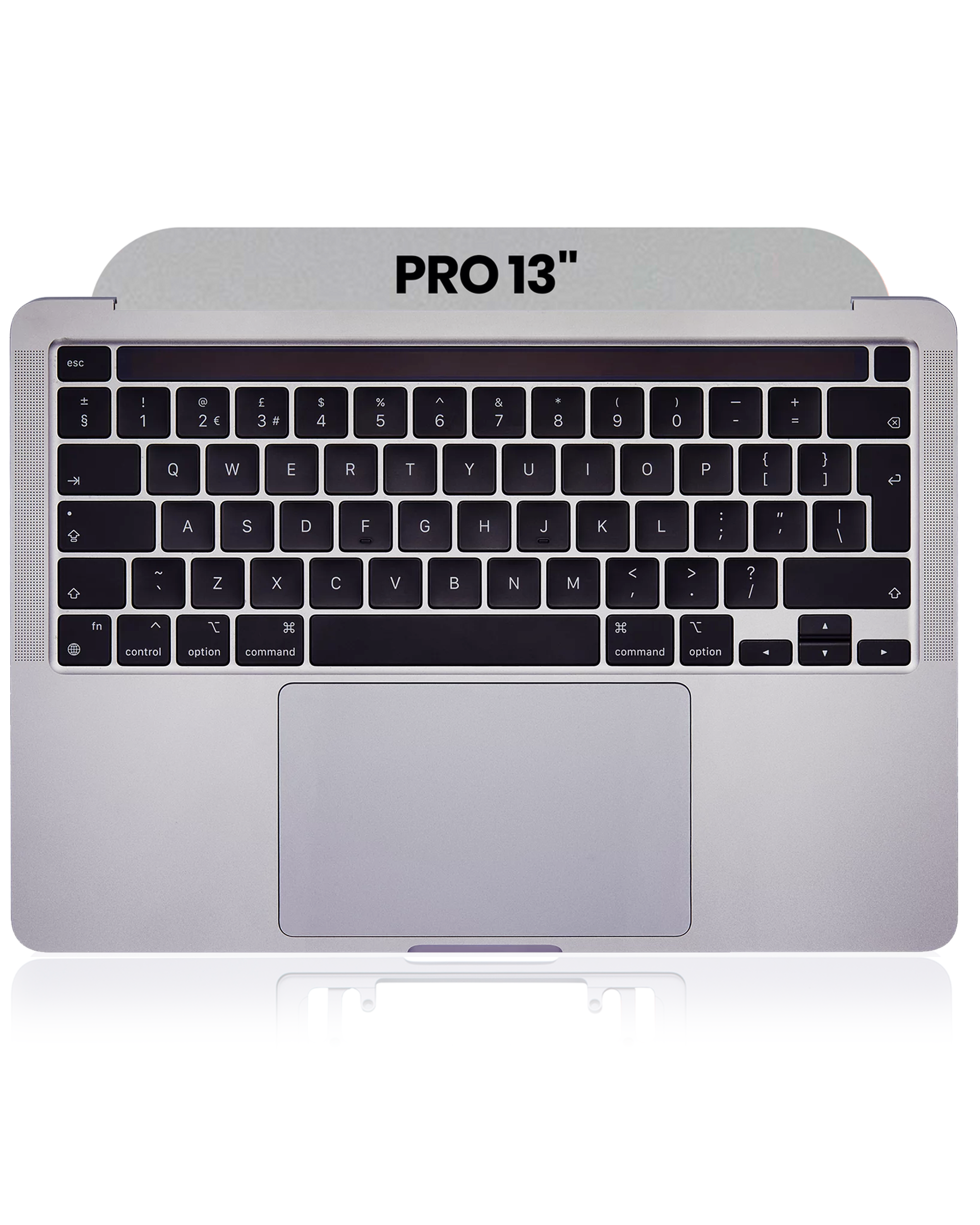 Top Case mit Keyboard (ANSI US) and Trackpad für MacBook Pro 13" A2338 (2020) (gebrauchter OEM-Ausbau, Qualität B/C) (Space Grau)