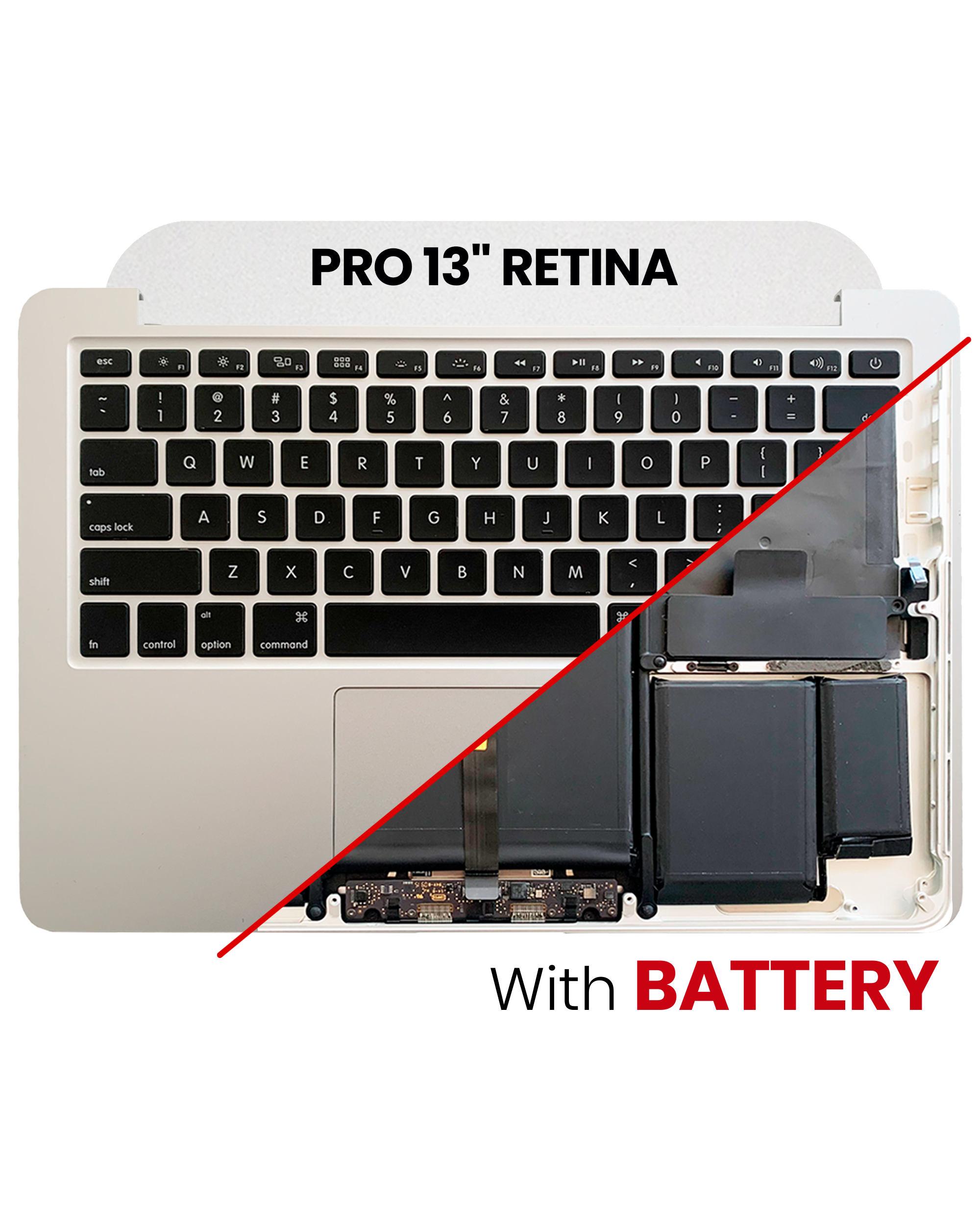 Top Case mit Akku and Keyboard (ANSI US) für MacBook Pro 13" A1502 (2015) (gebrauchter OEM-Ausbau, Qualität B/C)