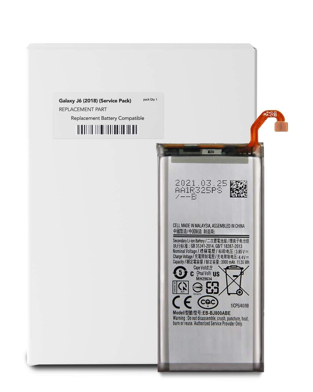 Ersatzakku für Samsung Galaxy J6 (J600 / 2018) (EB-BJ800ABE) (Service Pack)