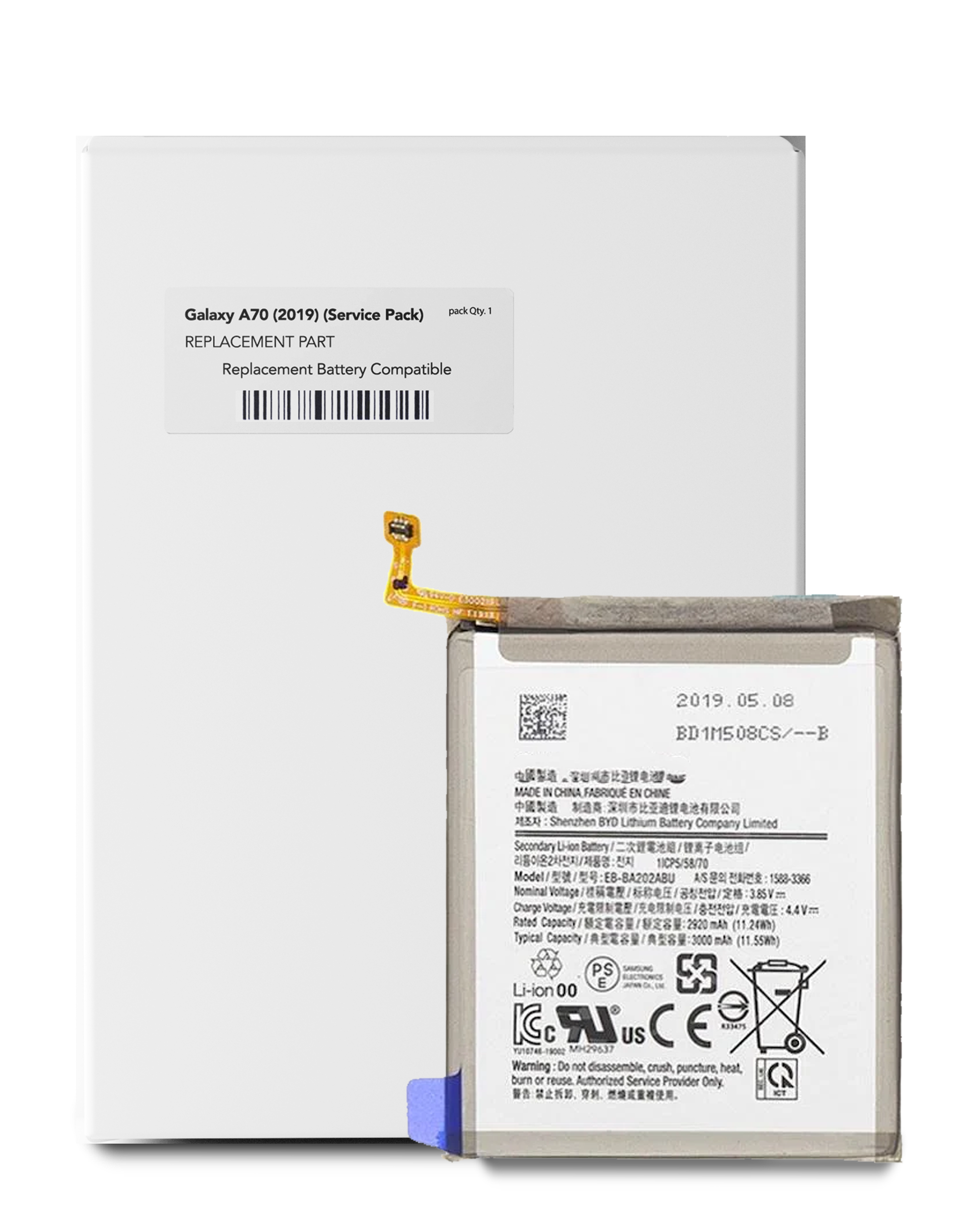 Ersatzakku für Samsung Galaxy A20e (A202/2019) (EB-BA202ABU) (Service Pack)