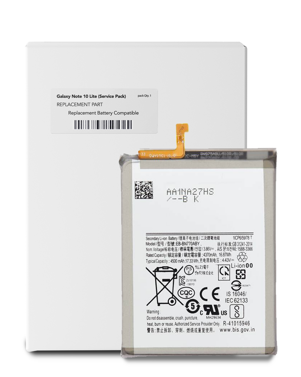 Replacement battery for Samsung Galaxy Note 10 Lite (Service Pack)