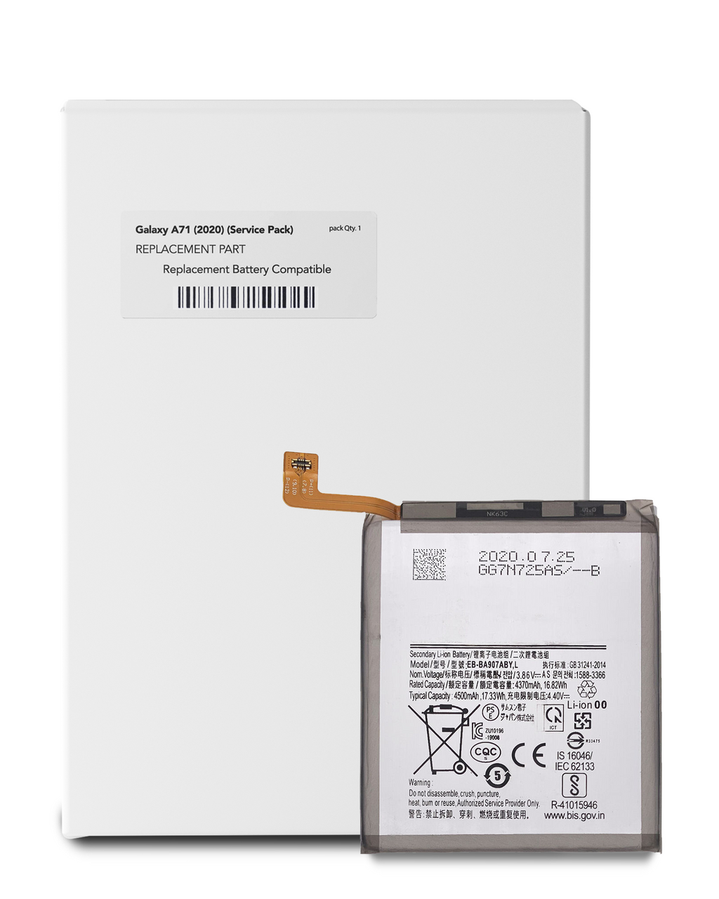 Ersatzakku für Samsung Galaxy A71 (A715 / 2020) (EB-BA715ABY) (Service Pack)