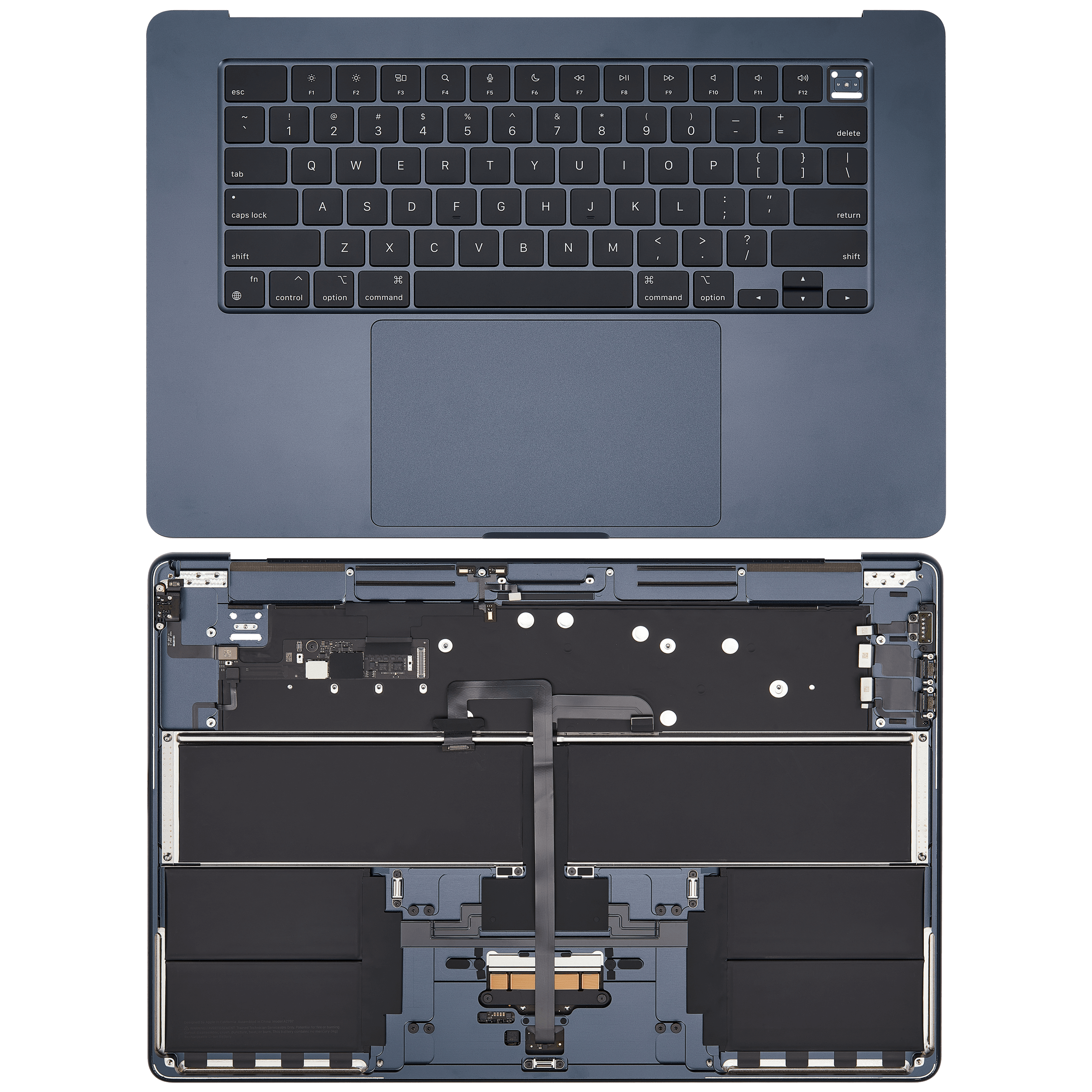 Topcase mit Akku und Tastatur für MacBook Air 15" A2941 Midnight