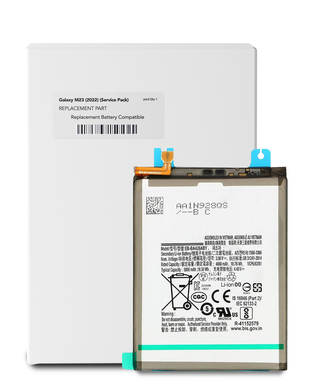 Replacement battery for Samsung Galaxy M23 (M236 / 2022) (EB-BM526ABS) (Service Pack)