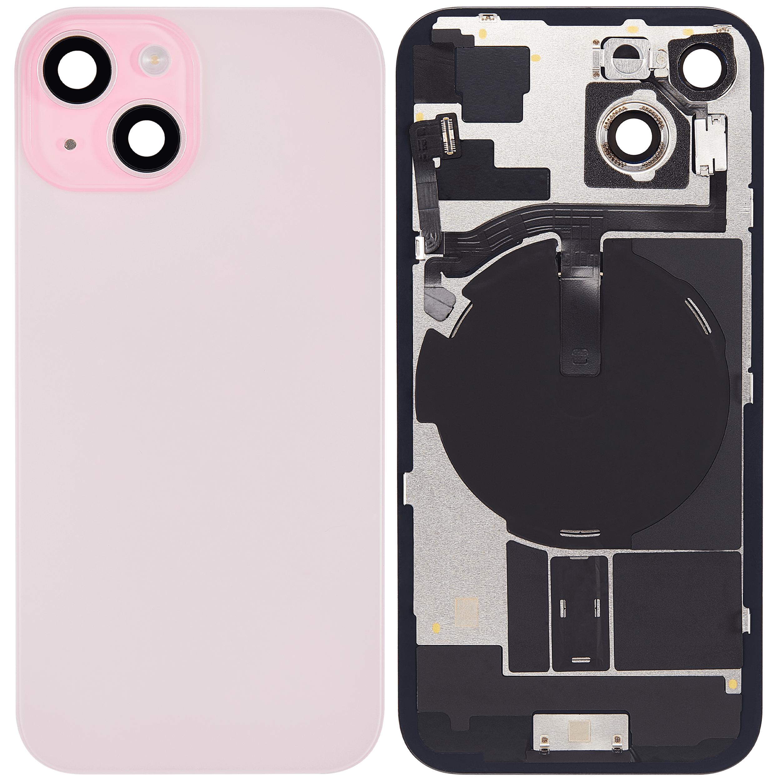 Backcover mit MagSafe, NFC & Blitz-Flexkabel für iPhone 15 Pink (Aftermarket, o.