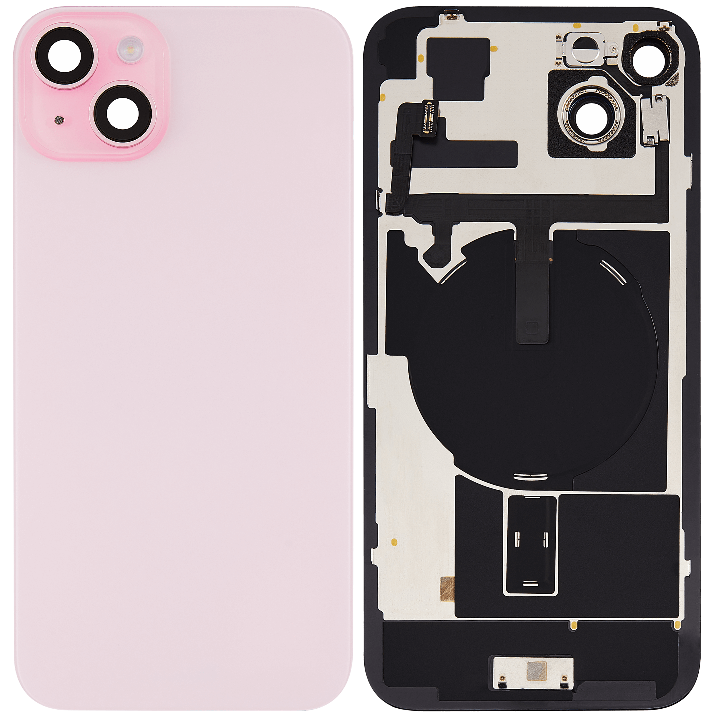 Backcover mit MagSafe, NFC & Flex für iPhone 15 Plus (Pink, ohne Logo)
