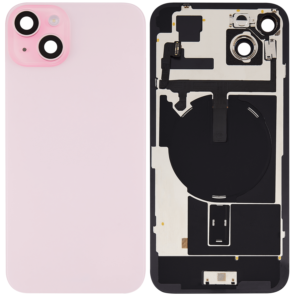 Back Cover with MagSafe Magnet, NFC, and Flash Flex Cable for iPhone 15 Plus (Aftermarket) (Pink) (No Logo)