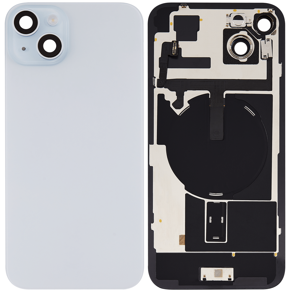 Back Cover with MagSafe Magnet, NFC & Flash Flex Cable for iPhone 15 Plus (Aftermarket) (Blue) (without Logo)