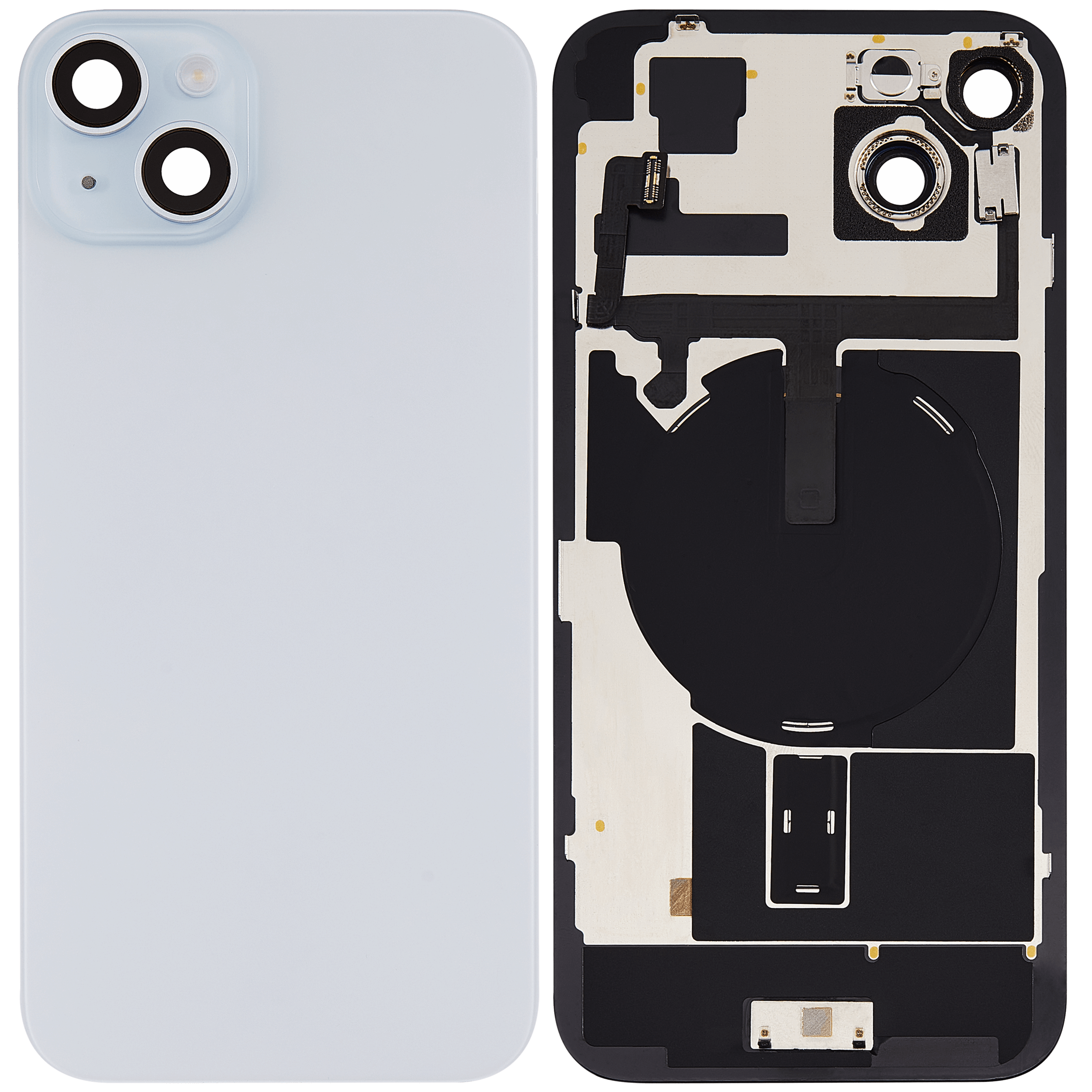Backcover mit MagSafe, NFC & Blitz-Flexkabel für iPhone 15 Plus, Blau, Afterm.,