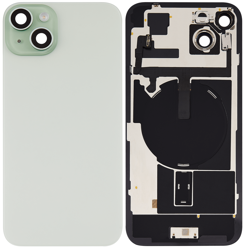 Backcover m. MagSafe+NFC+Blitz-Flexkabel f. iPhone 15 Plus (Aftermarket, Grün, o