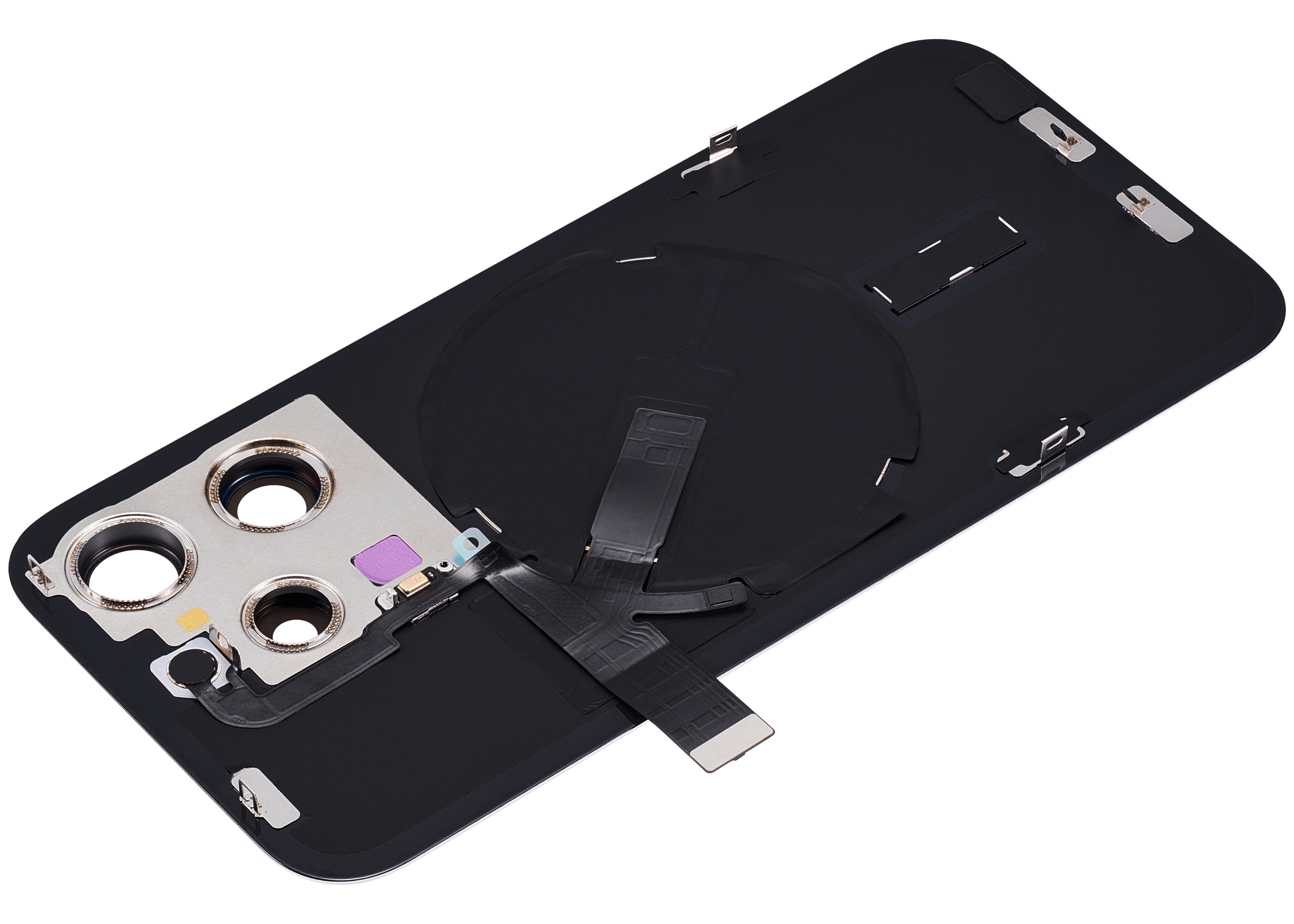 Back Cover with MagSafe Magnet, NFC & Flash Flex Cable for iPhone 15 Pro (Aftermarket) (Titanium White) (No Logo)
