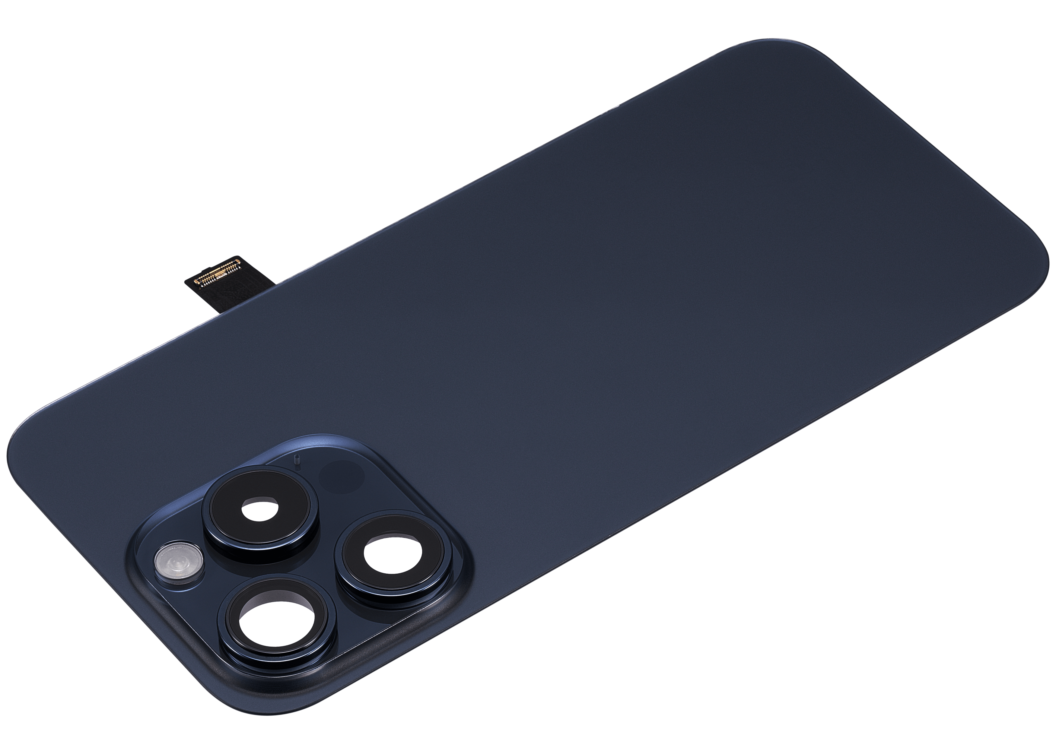 Backcover m. MagSafe, NFC & Blitz-Flexkabel f. iPhone 15 Pro, Blau Titan (Afterm